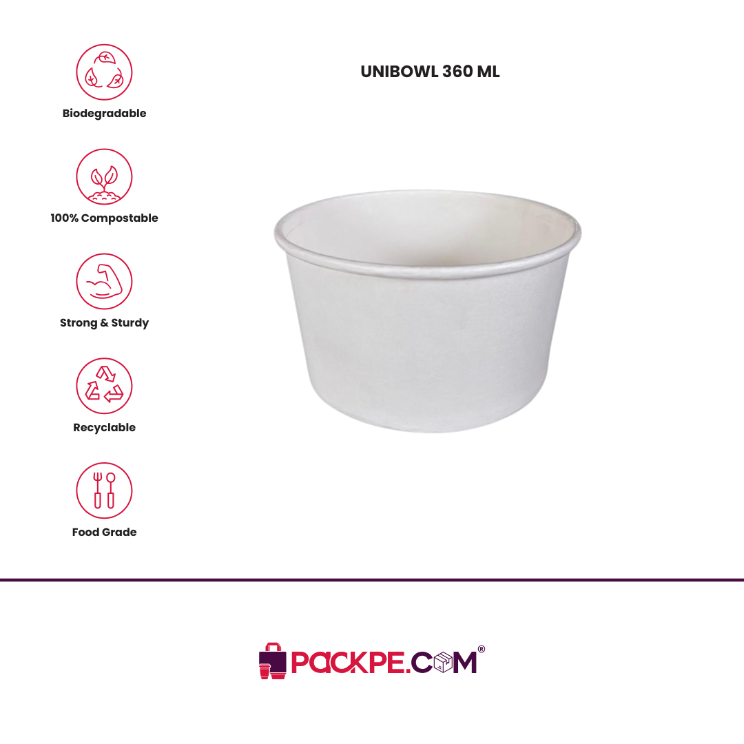 Detpak Unibowl 360 ml – Pack of 500 - Packpe.Com