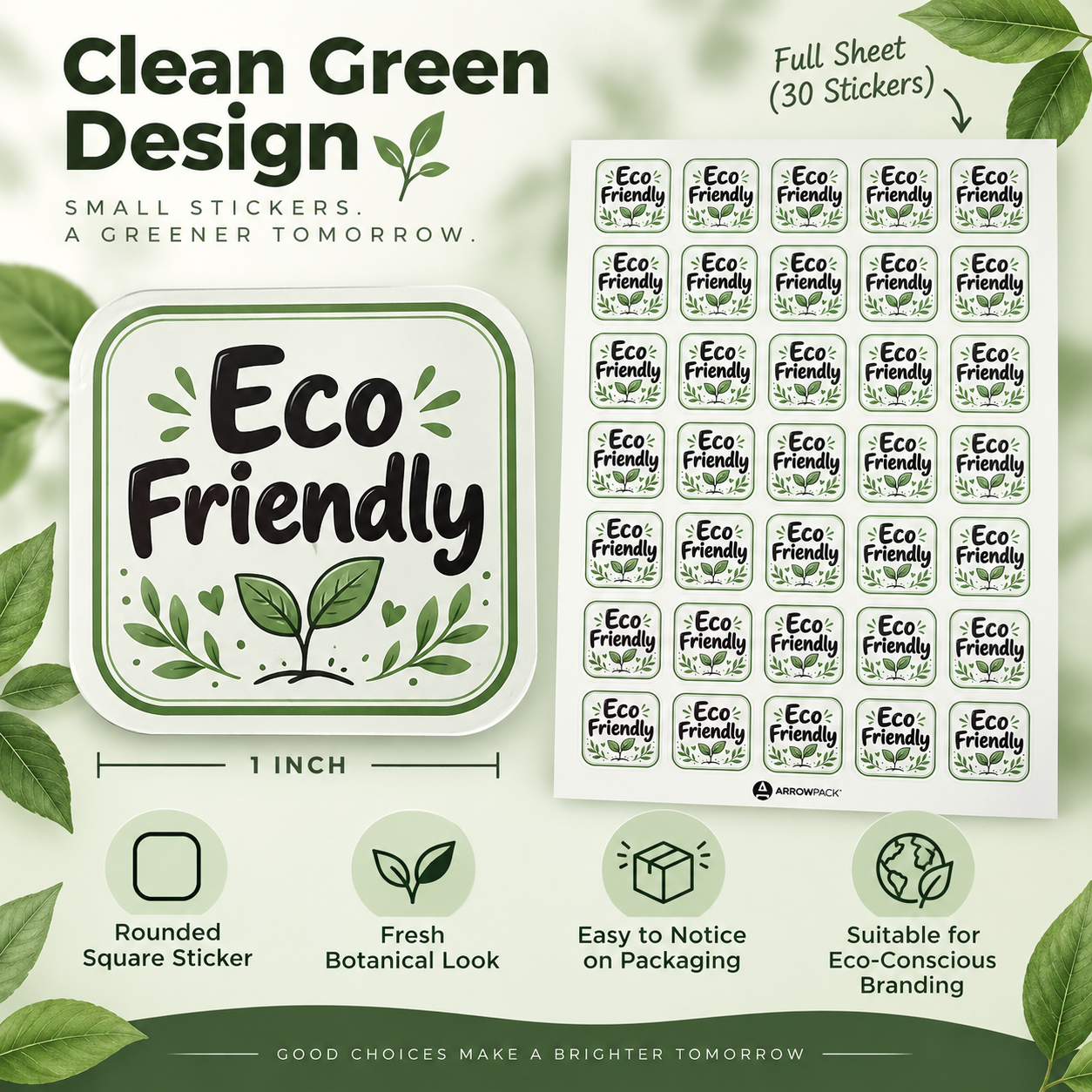 Eco Friendly stickers print detail
