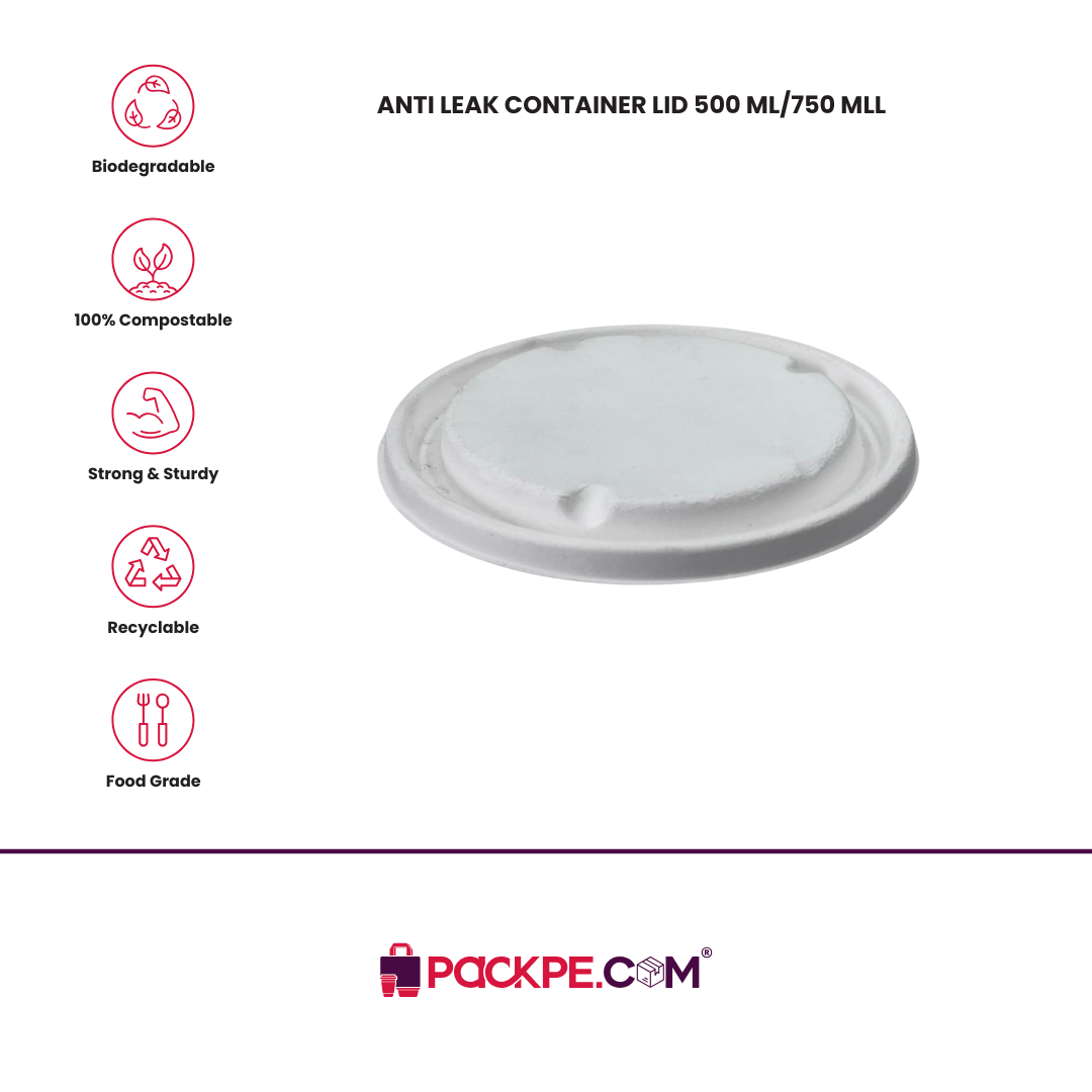 Fomex Anti Leak Container Lid 500 ml / 750 ml – Pack of 1000 - Packpe.Com