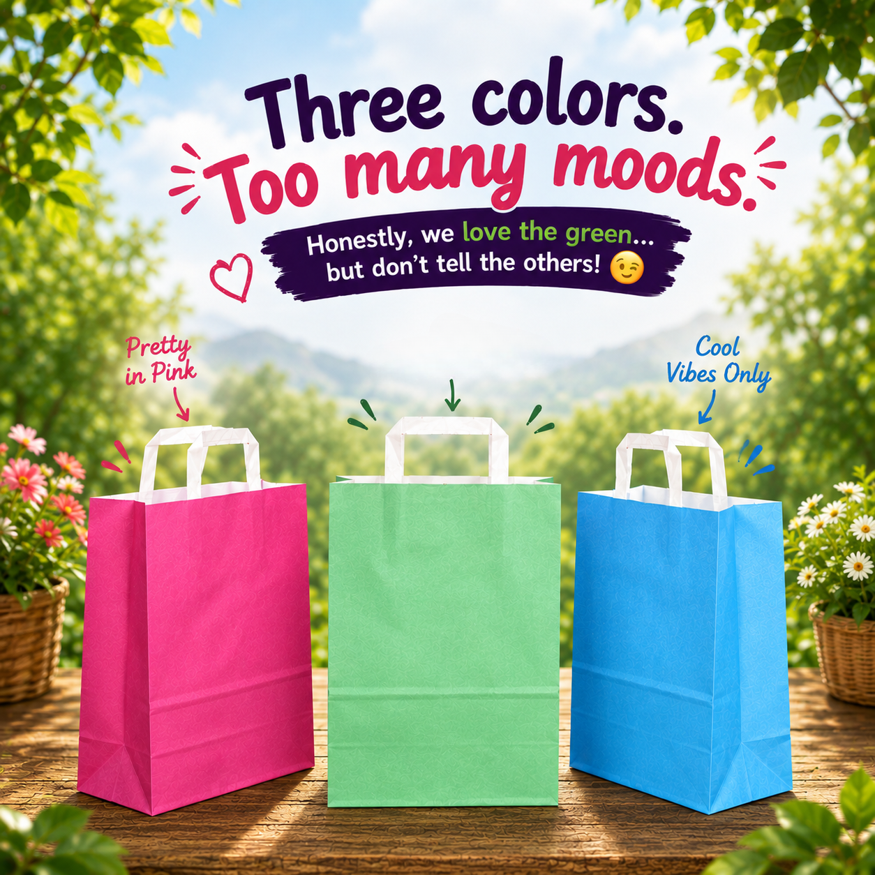 Green Retail Sea Green Paper Bag 24x12.5x36 cm | Pack of 250 | Durable, Food-Grade | Ideal for Retail, Gifting & Food Packaging