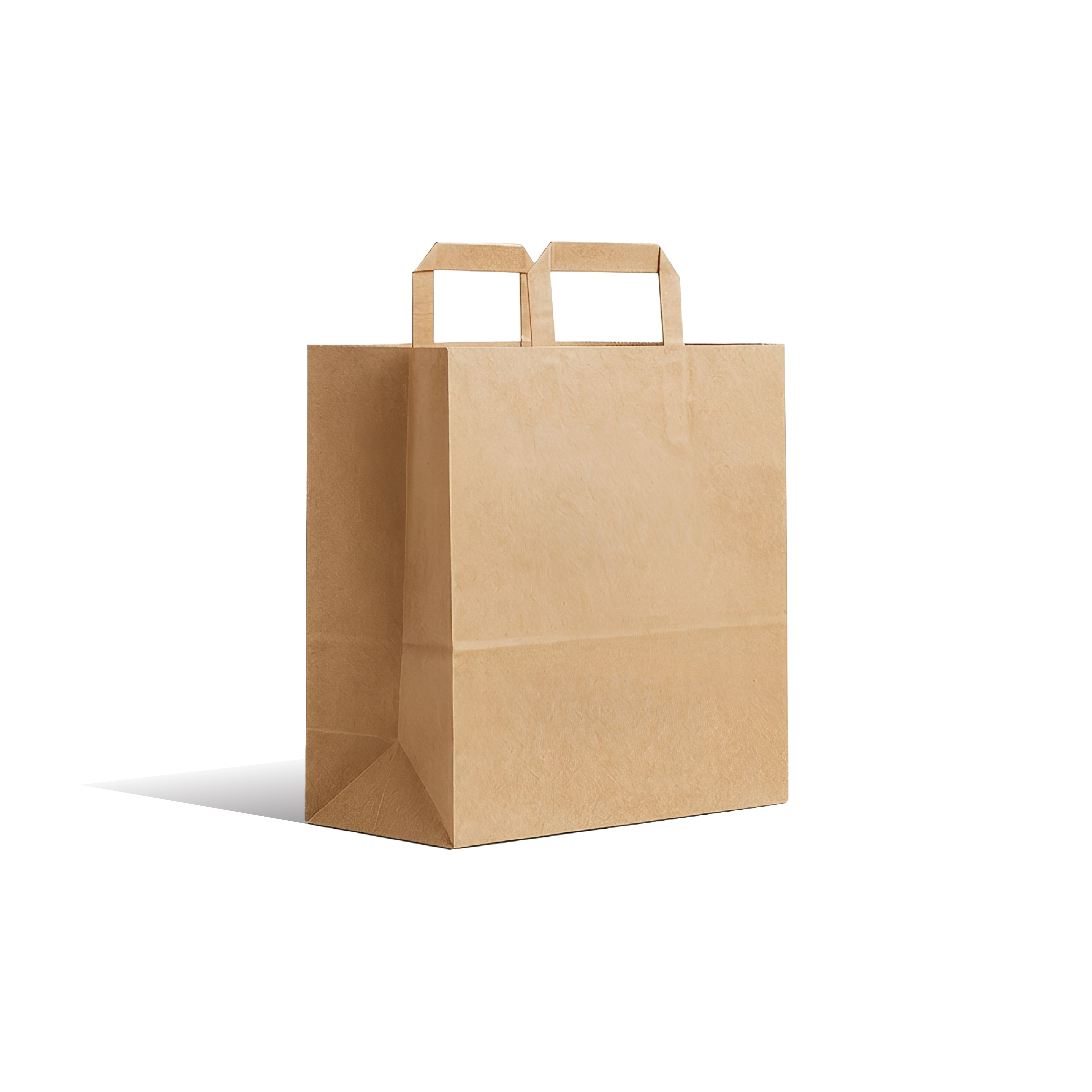Hotpack Brown Flat Handle Paper Bag PFH-2 18x12.5x20 cm – Pack of 500 - Packpe.Com