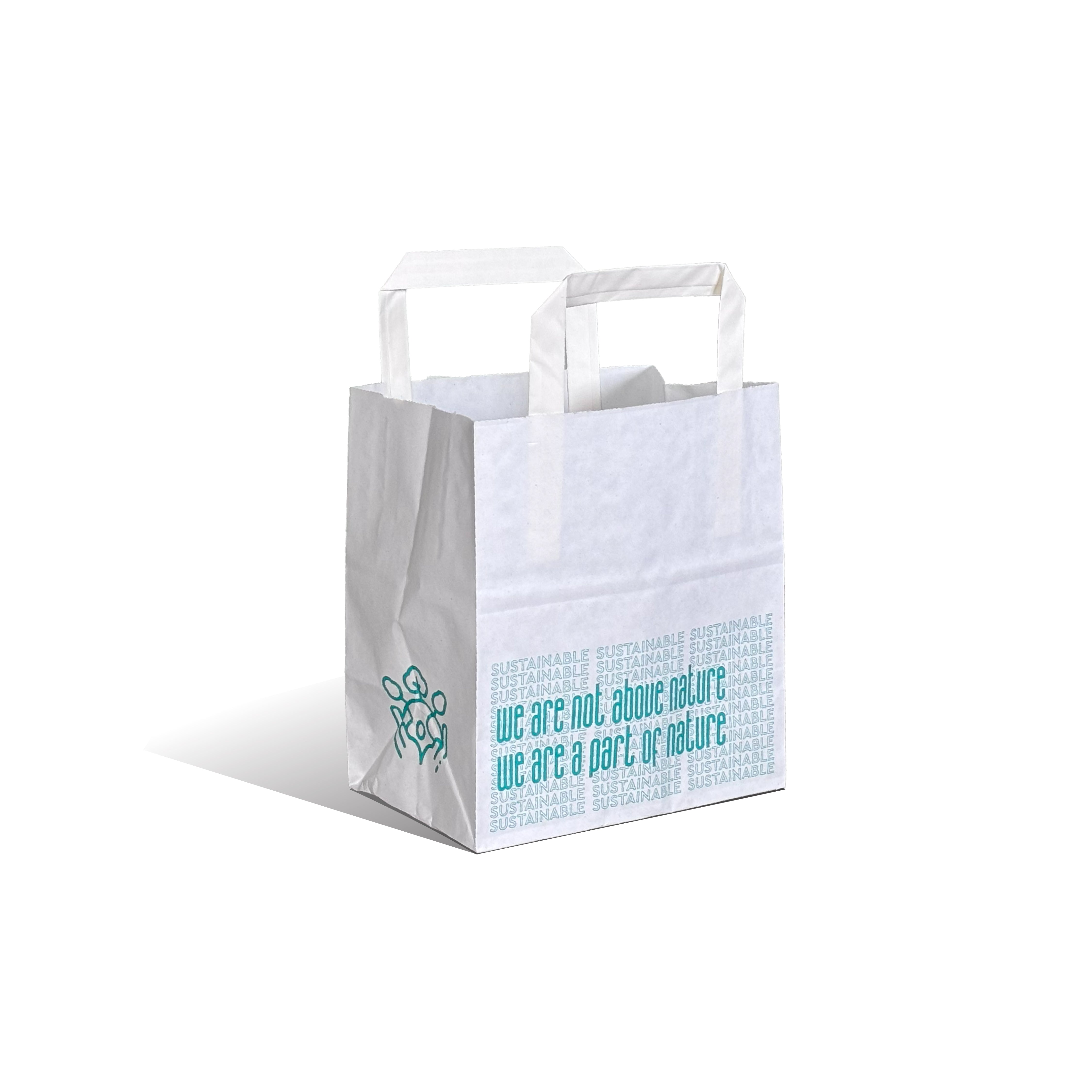 Hotpack Nature Small White Paper Bag 18x12x20 cm – Pack of 500 - Packpe.Com