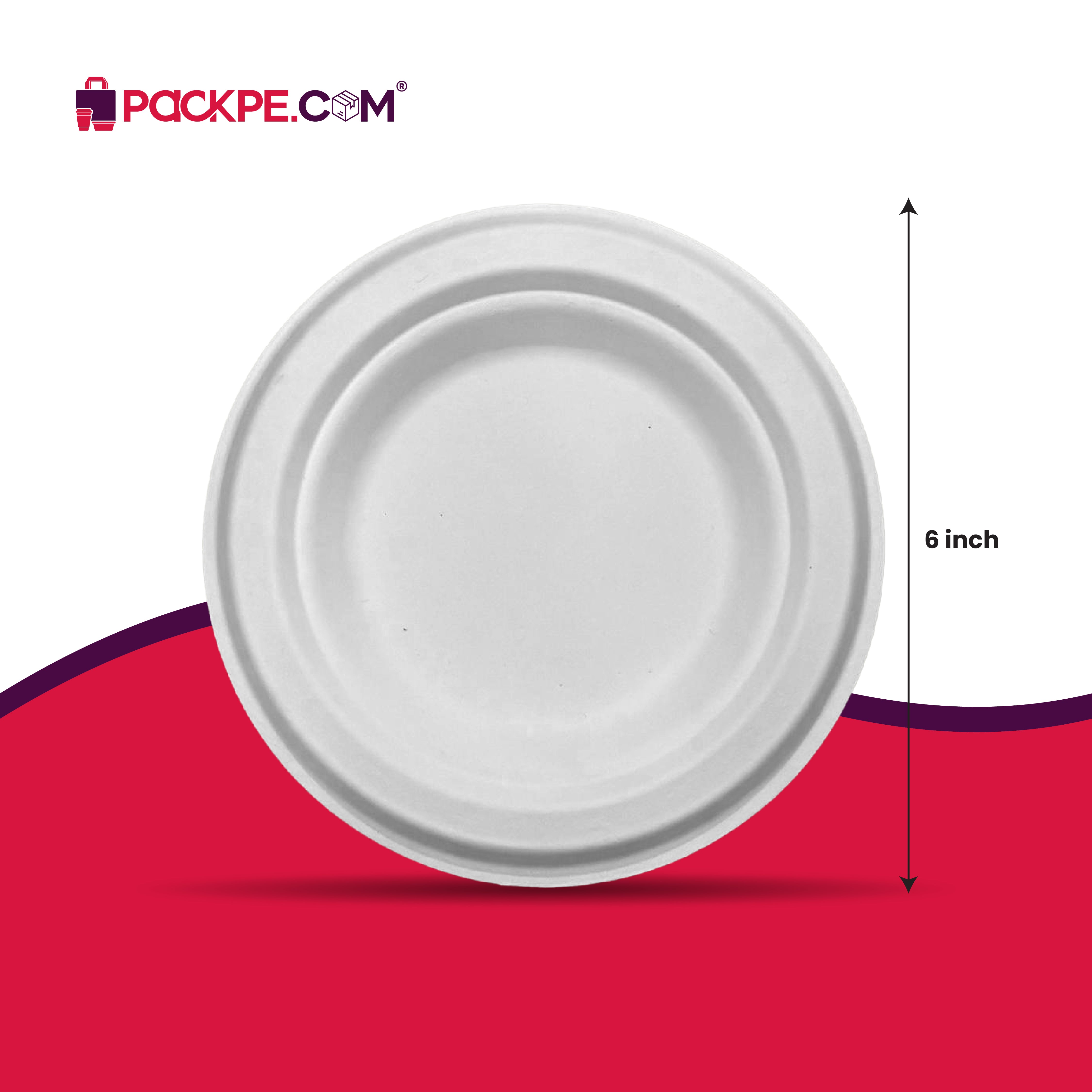 ITC 6 Inch Plate – Pack of 1500 - Packpe.Com