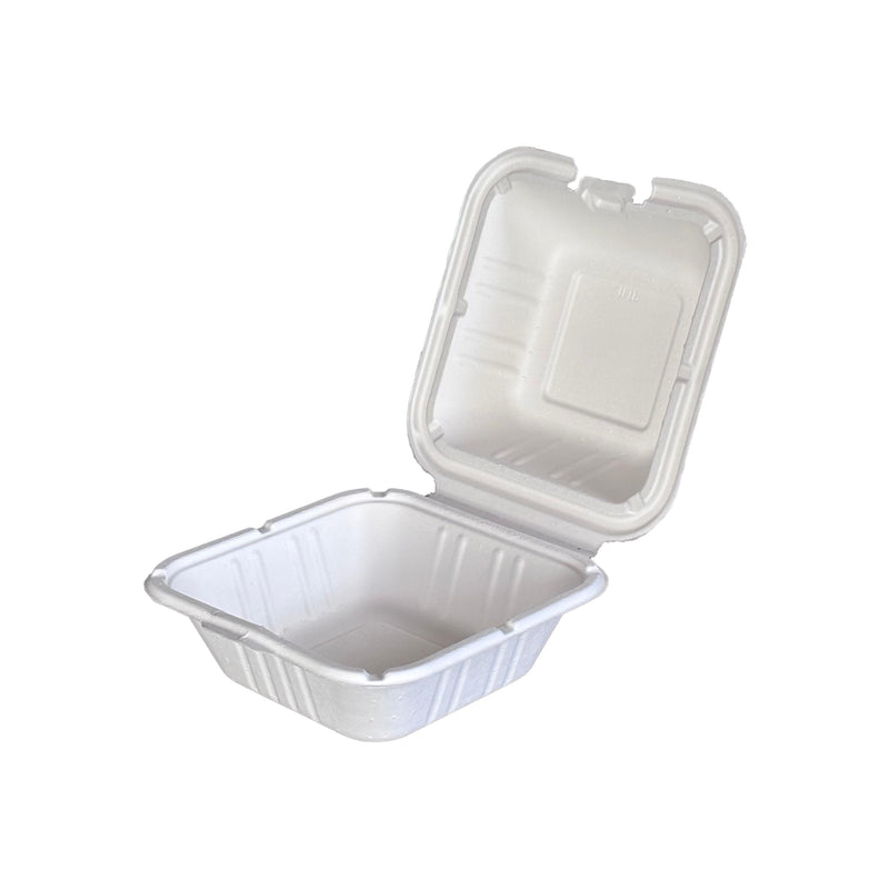 White 6x6 Inch Clam Shell