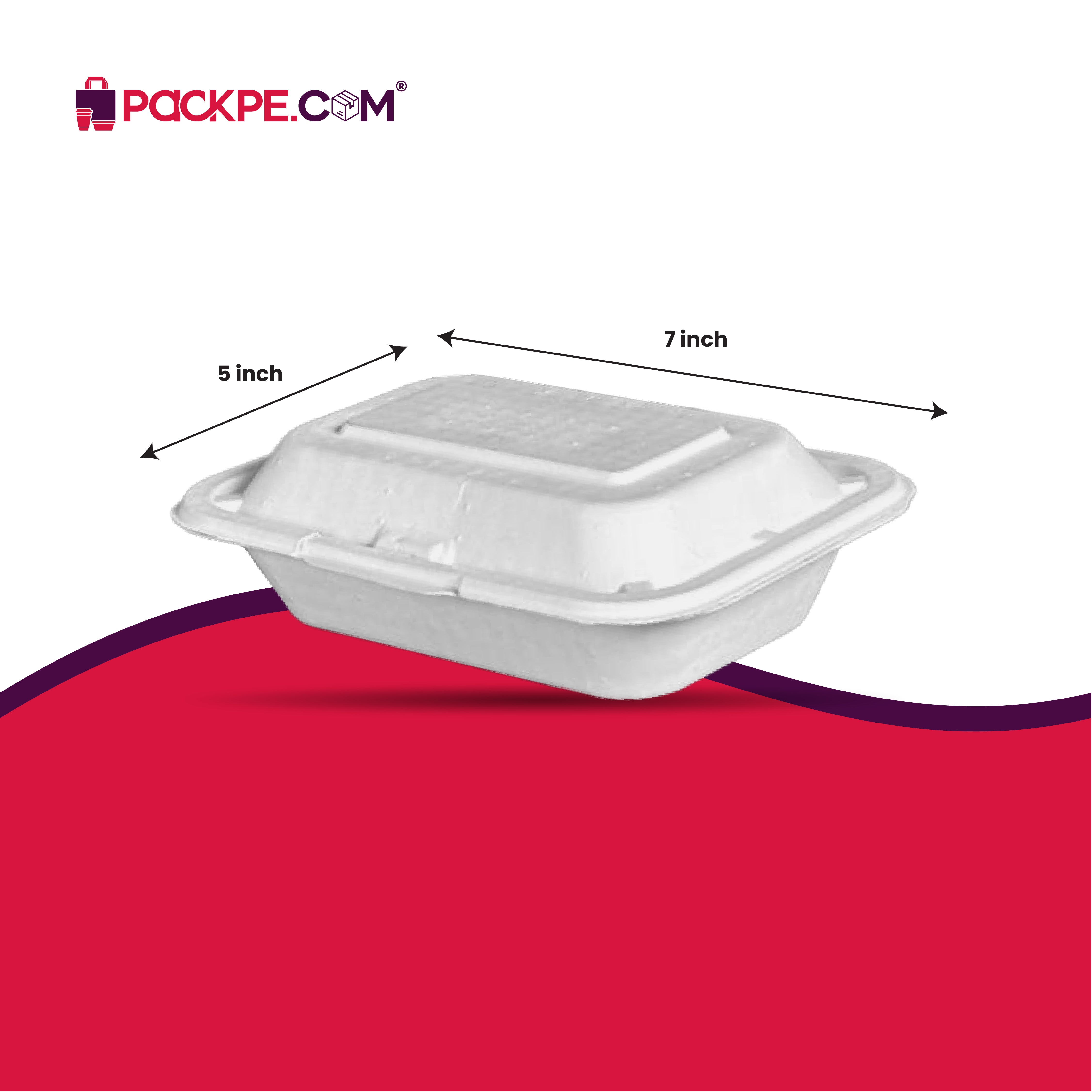 7x5 Inch Clam Shell - Pack of 500 - Packpe.Com