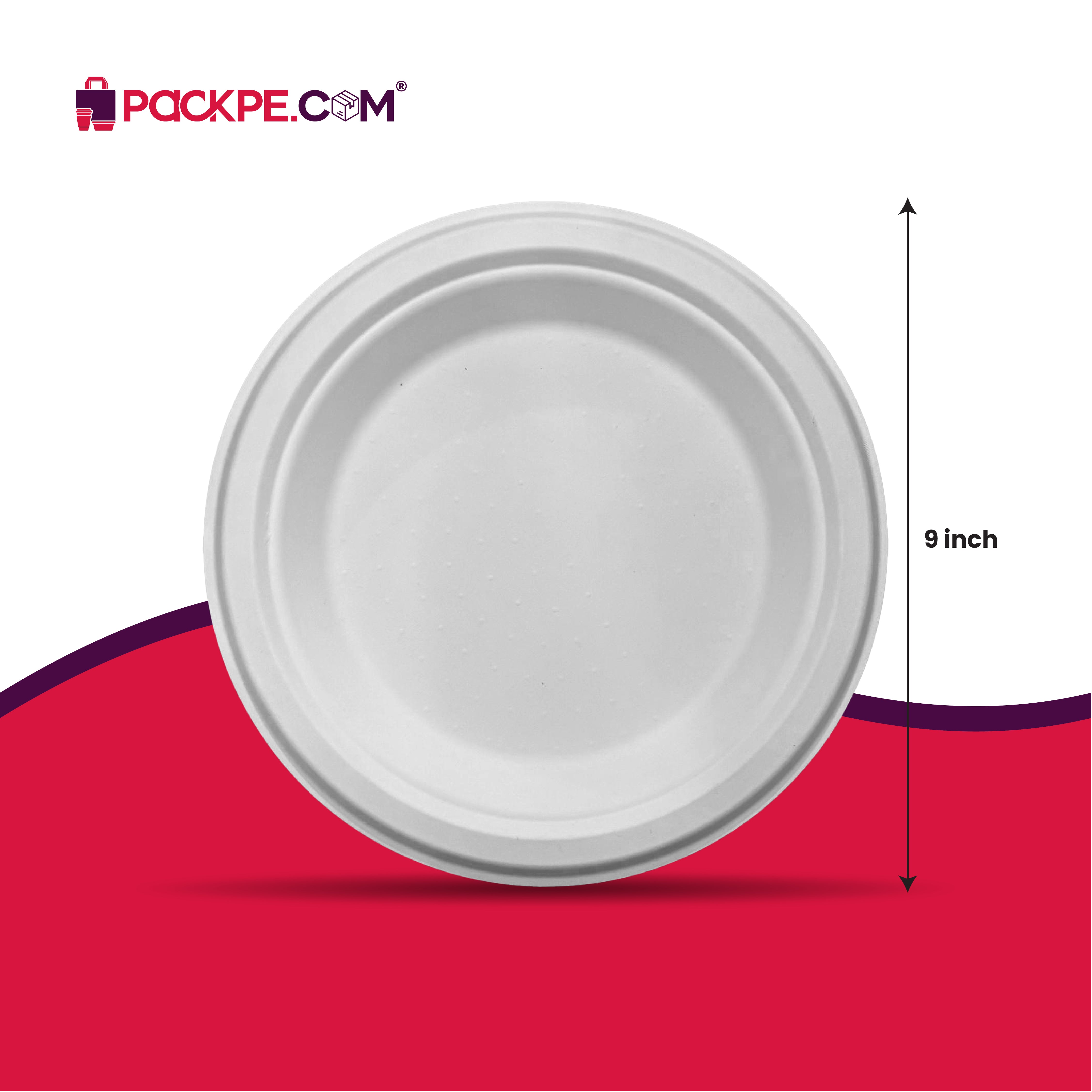 ITC 9 Inch Plate – Pack of 500 - Packpe.Com