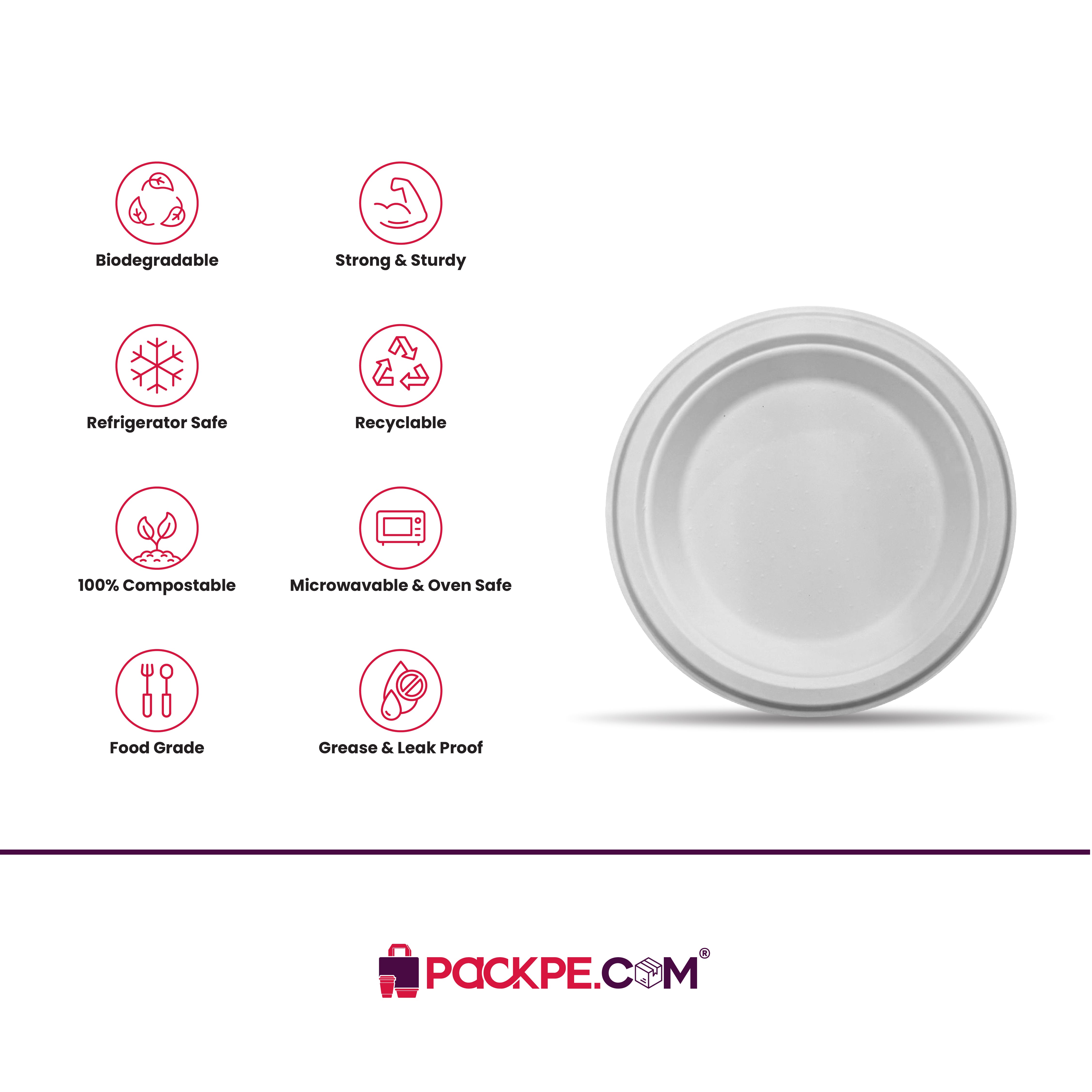 ITC 9 Inch Plate – Pack of 500 - Packpe.Com
