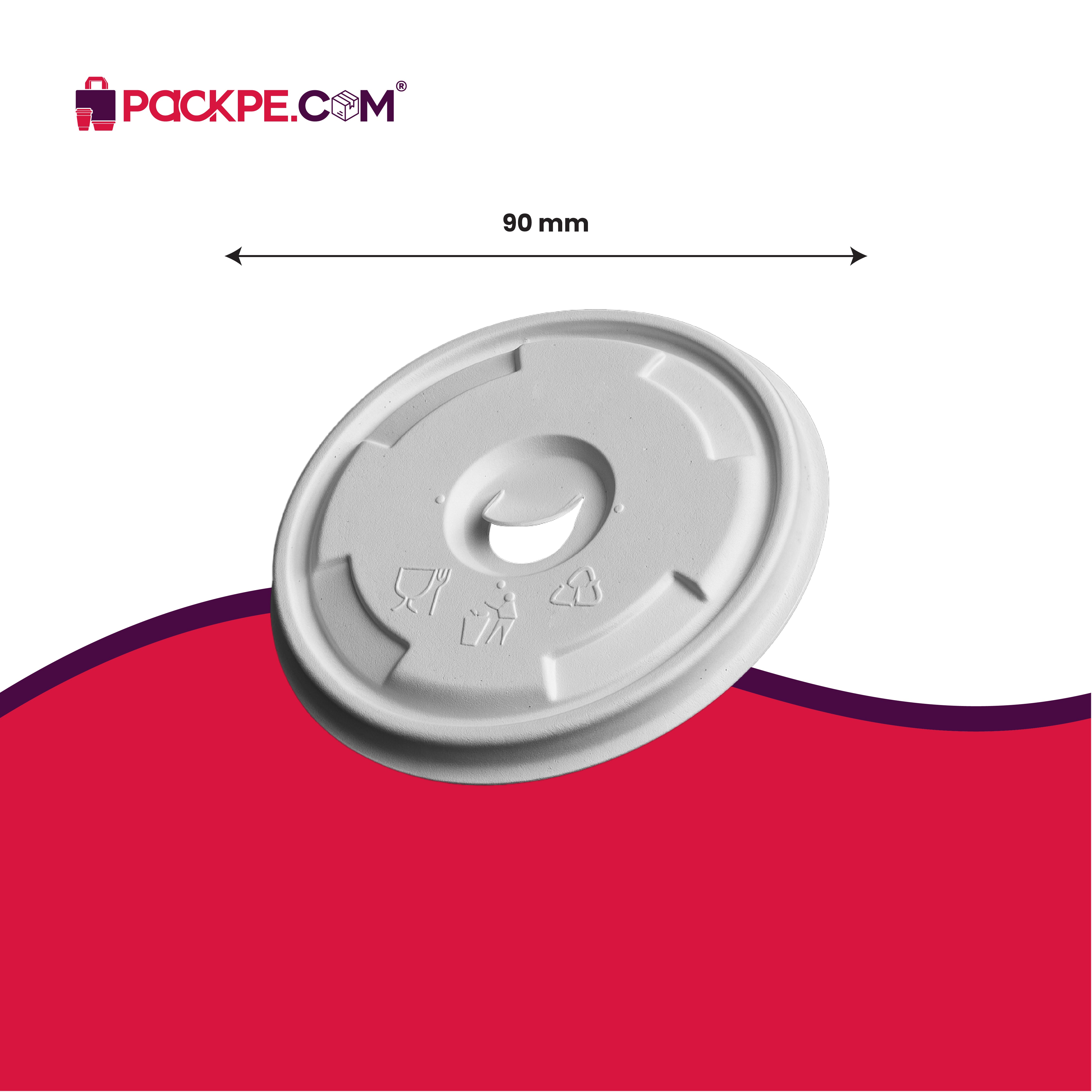90 mm Flat Lid - Pack of 1000 - Packpe.Com