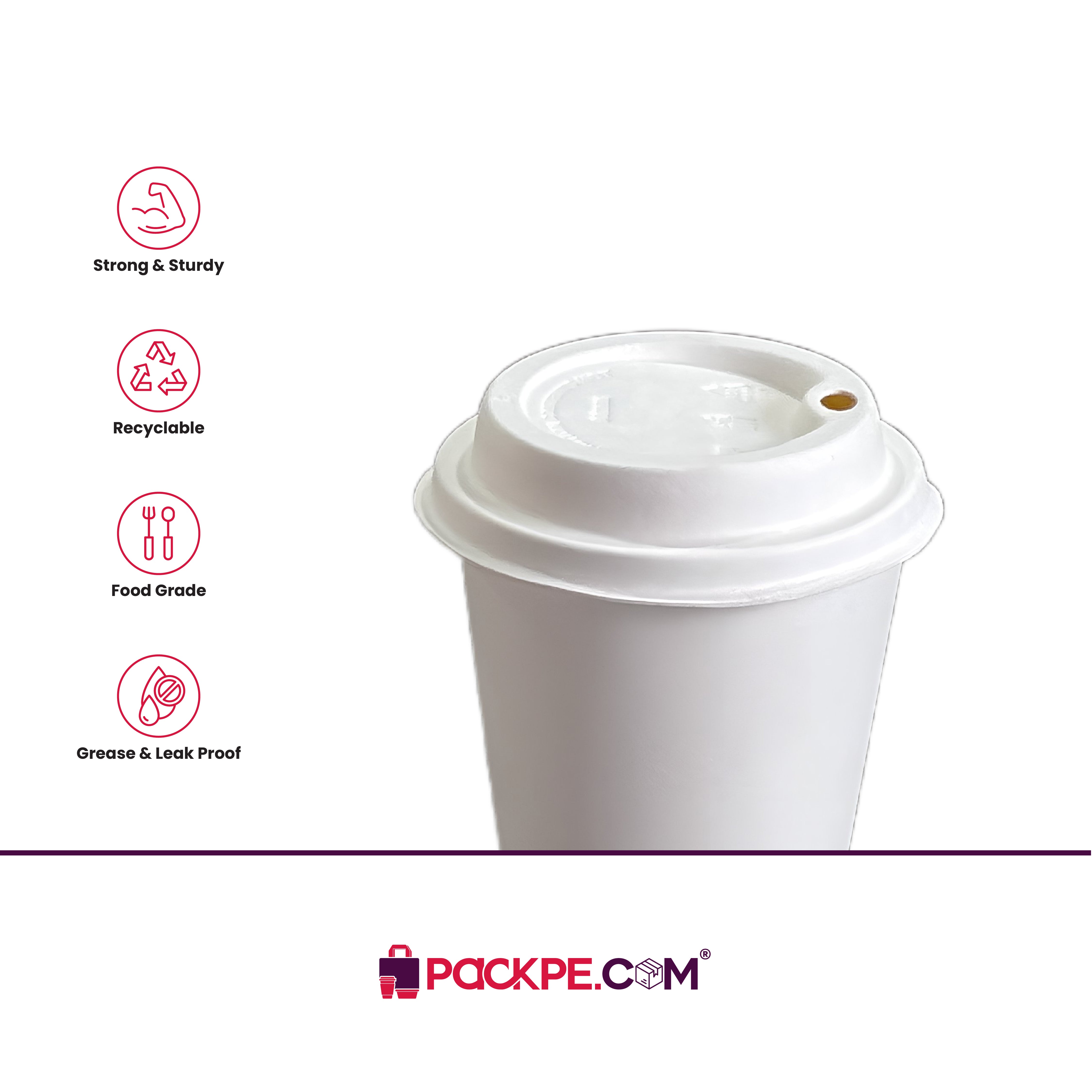 ITC 90 mm Sip Up Lid – Pack of 1000 - Packpe.Com