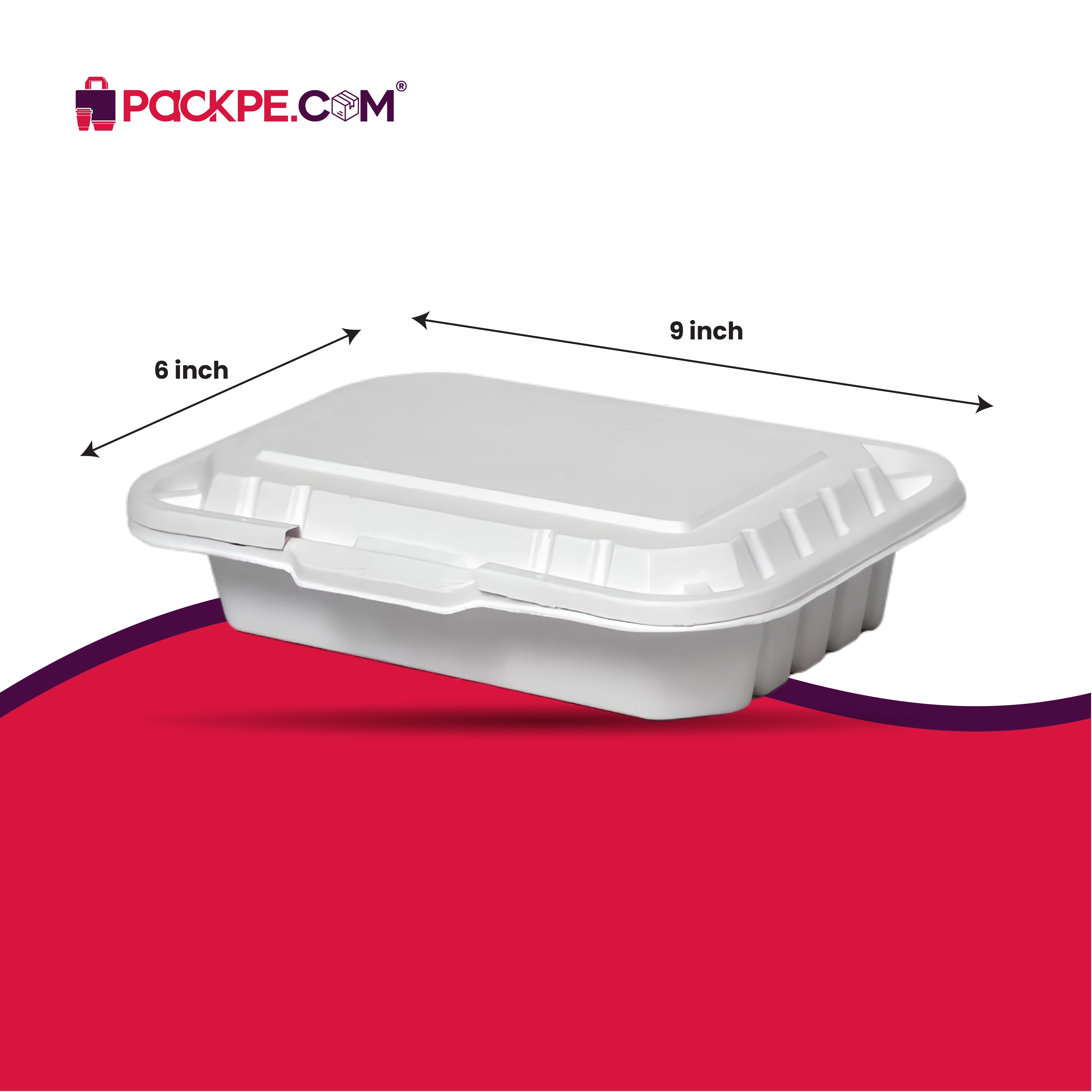 9x6 Inch Clam Shell - Pack of 250 - Packpe.Com