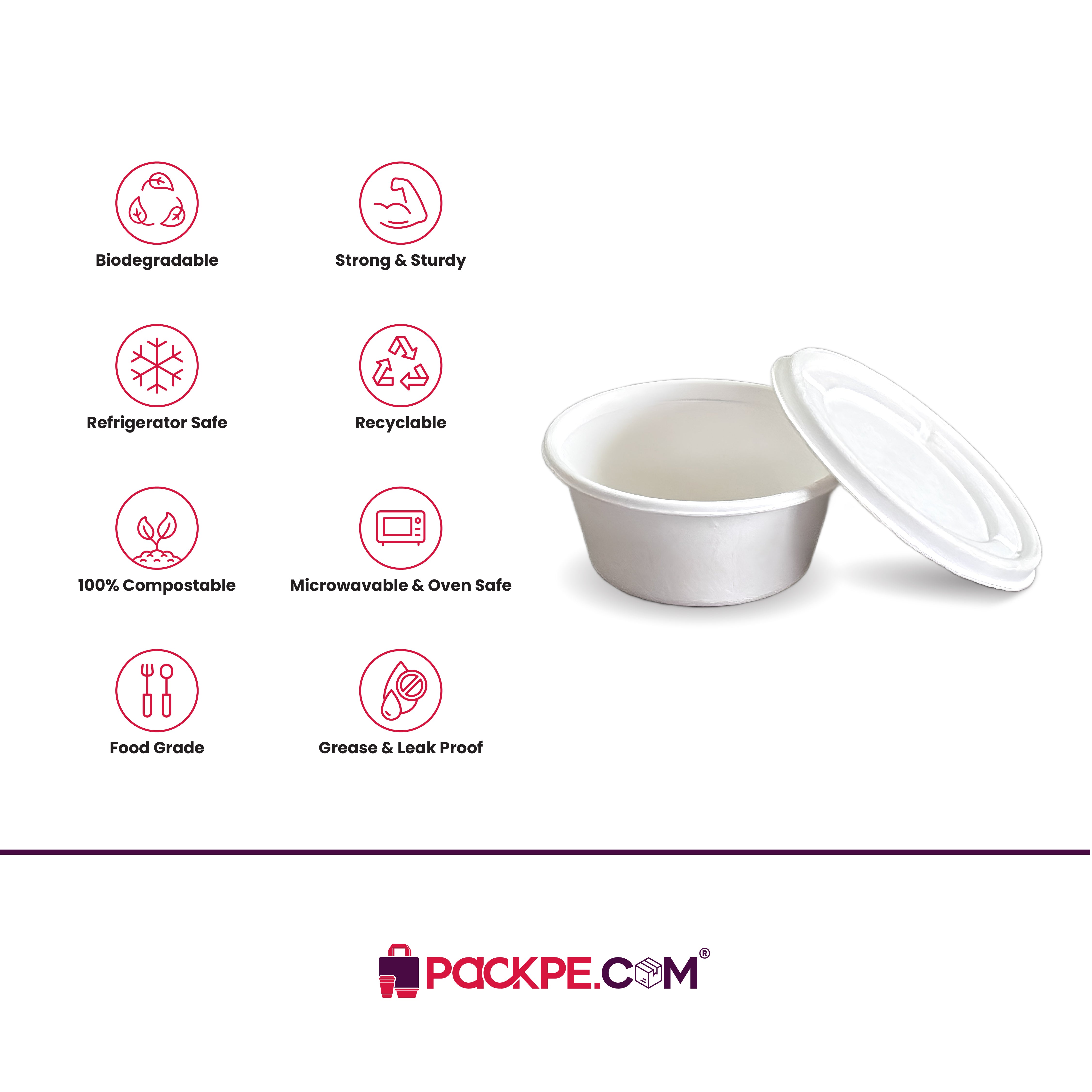 ITC Dip Bowl With Lid 120 ml – Pack of 2000 - Packpe.Com