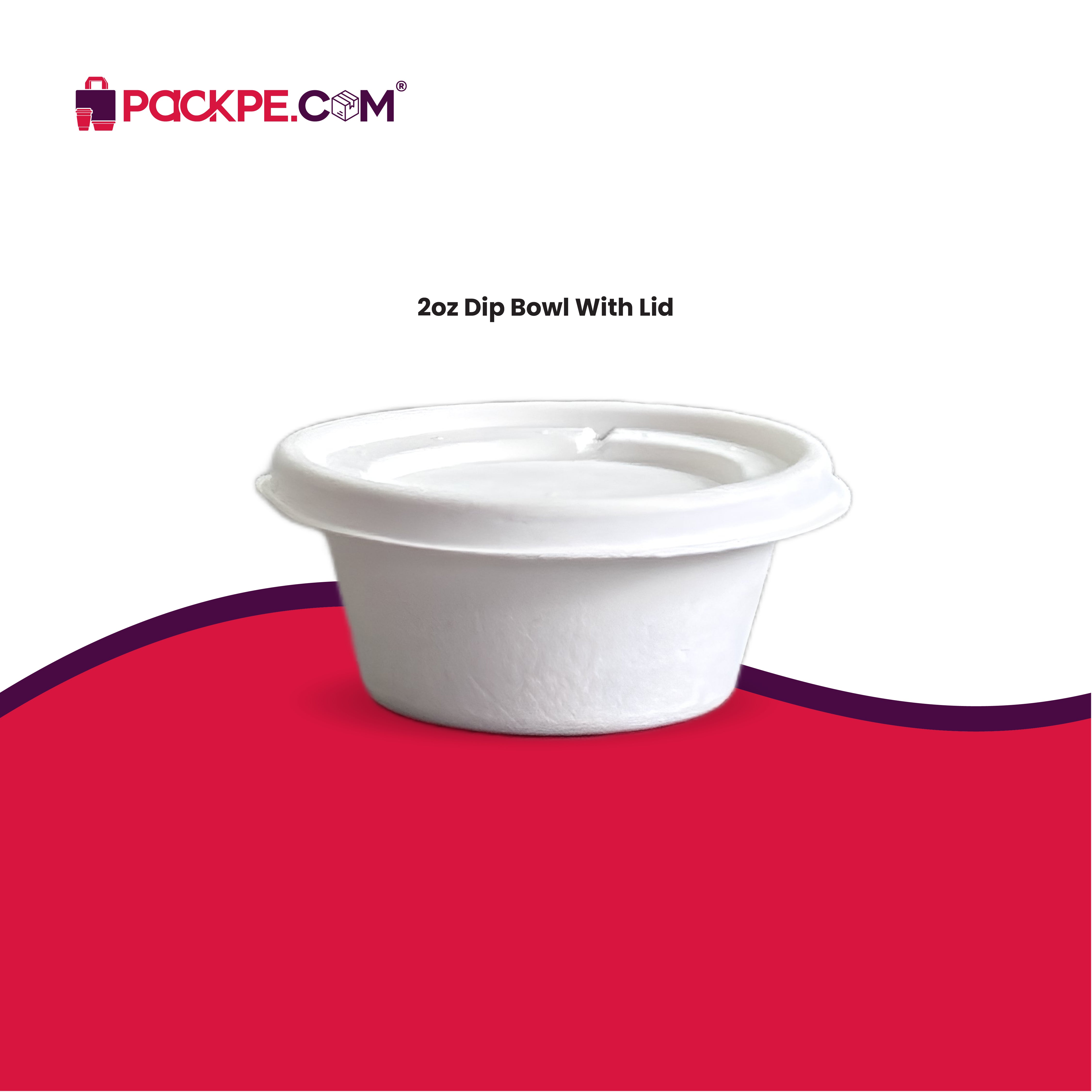 Dip Bowl With Lid 60 ml - Pack of 2000 - Packpe.Com