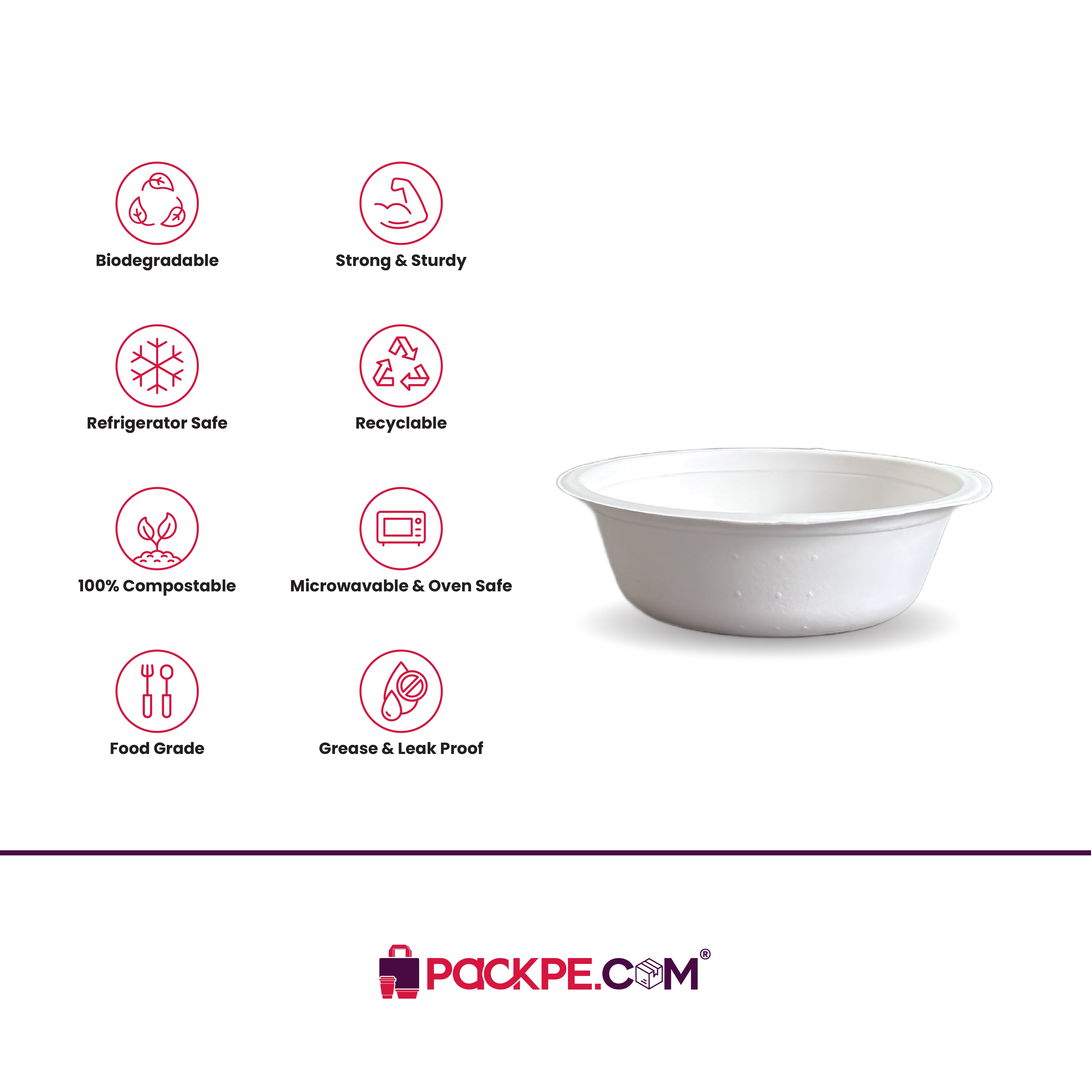 Serving Bowl 240 ml - Pack of 1200 - Packpe.Com