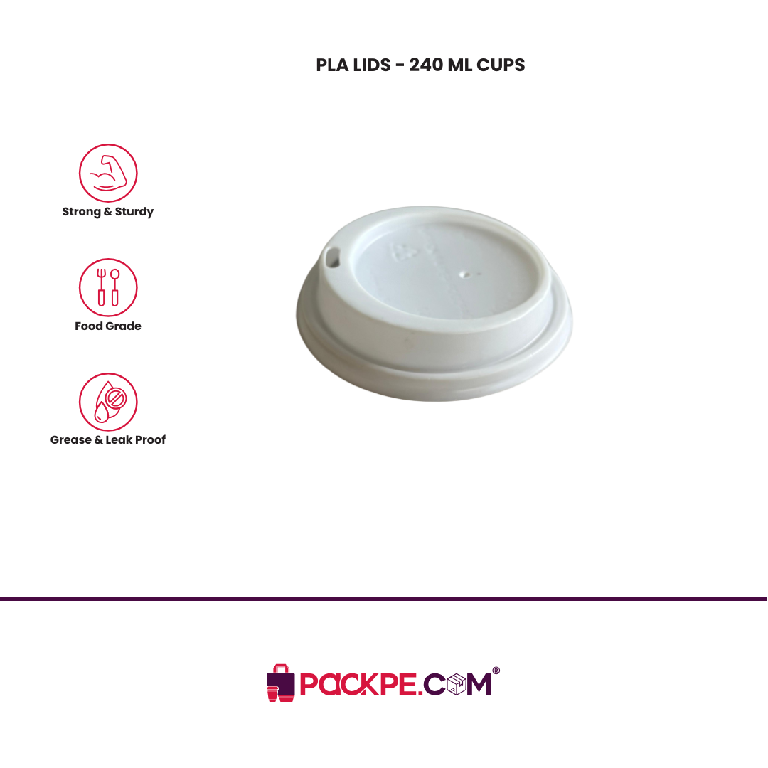 Nippon PLA Lid for 240 ml Cups – Pack of 2000 - Packpe.Com