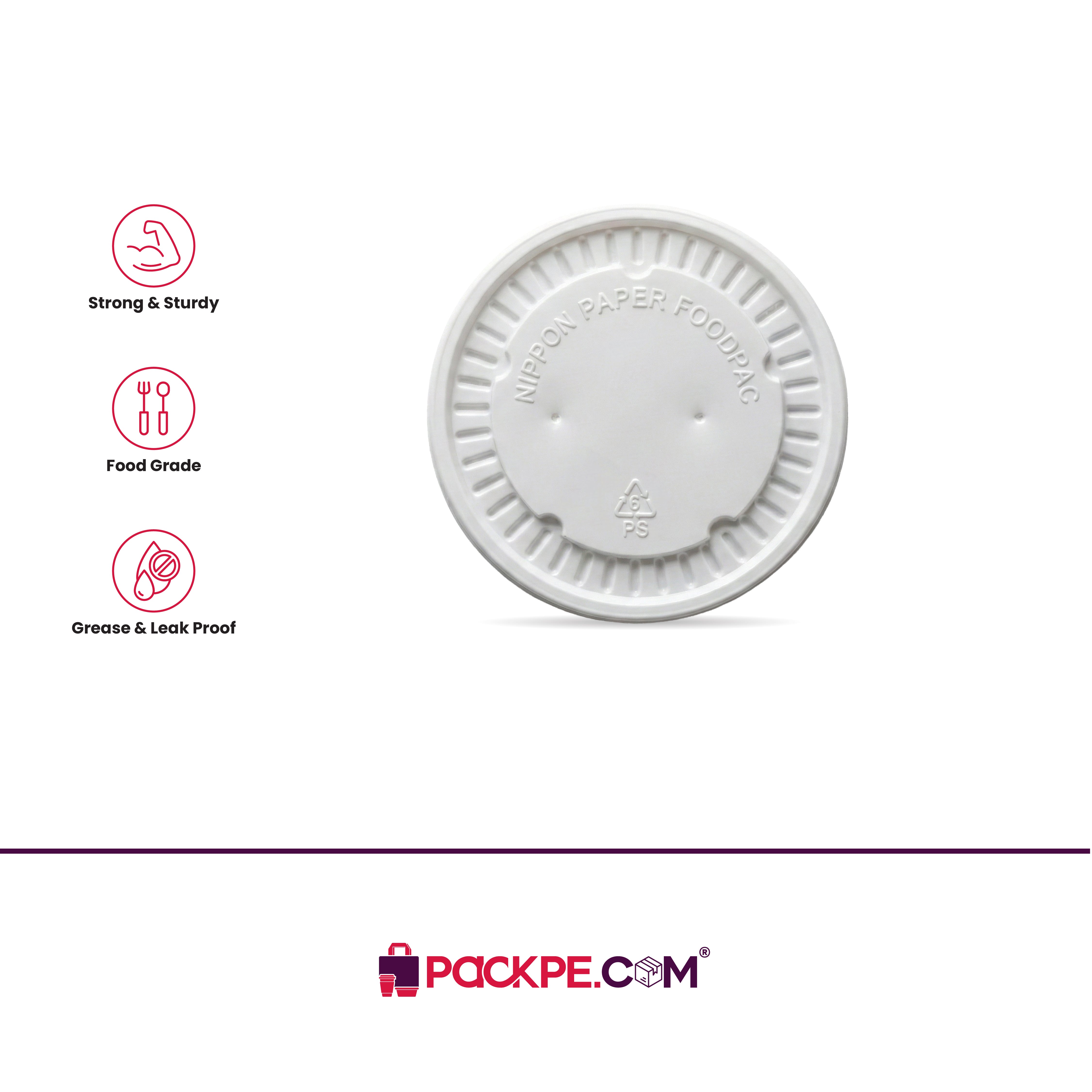 PS Lid 100 ml - Pack of 2400 - Packpe.Com