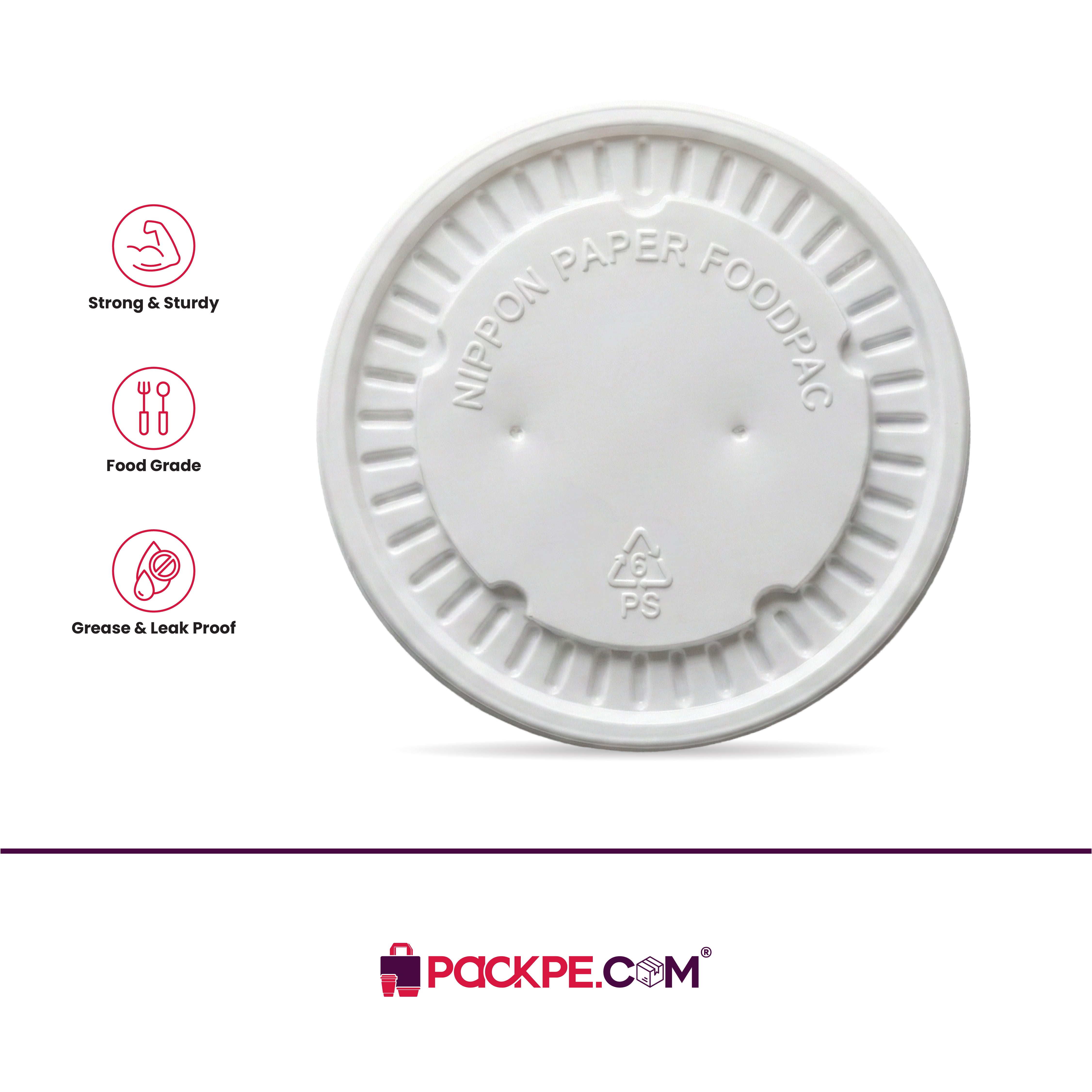 Nippon PS Lid 1000 ml – Pack of 1000 - Packpe.Com
