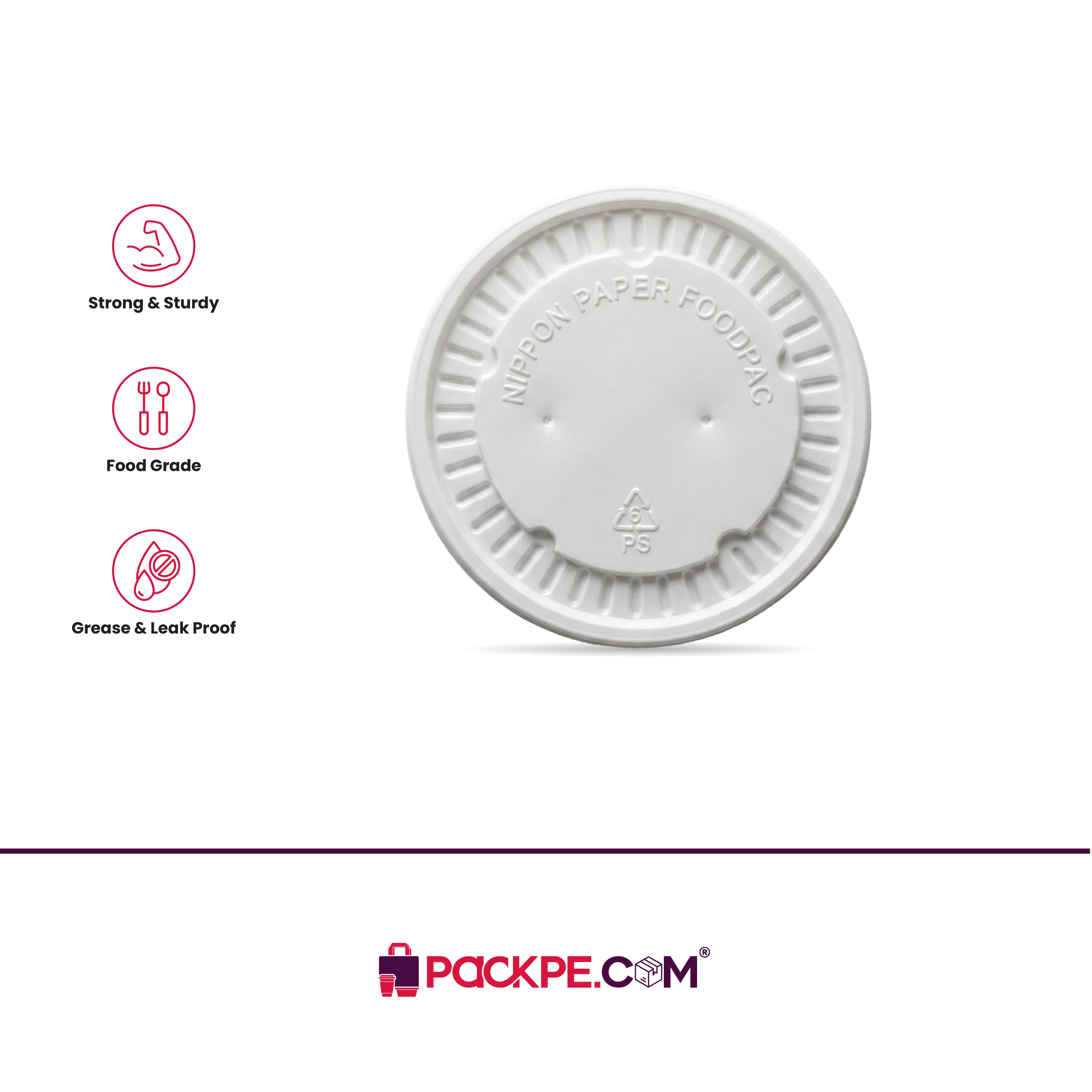 PS Lid 150 ml - Pack of 2100 - Packpe.Com