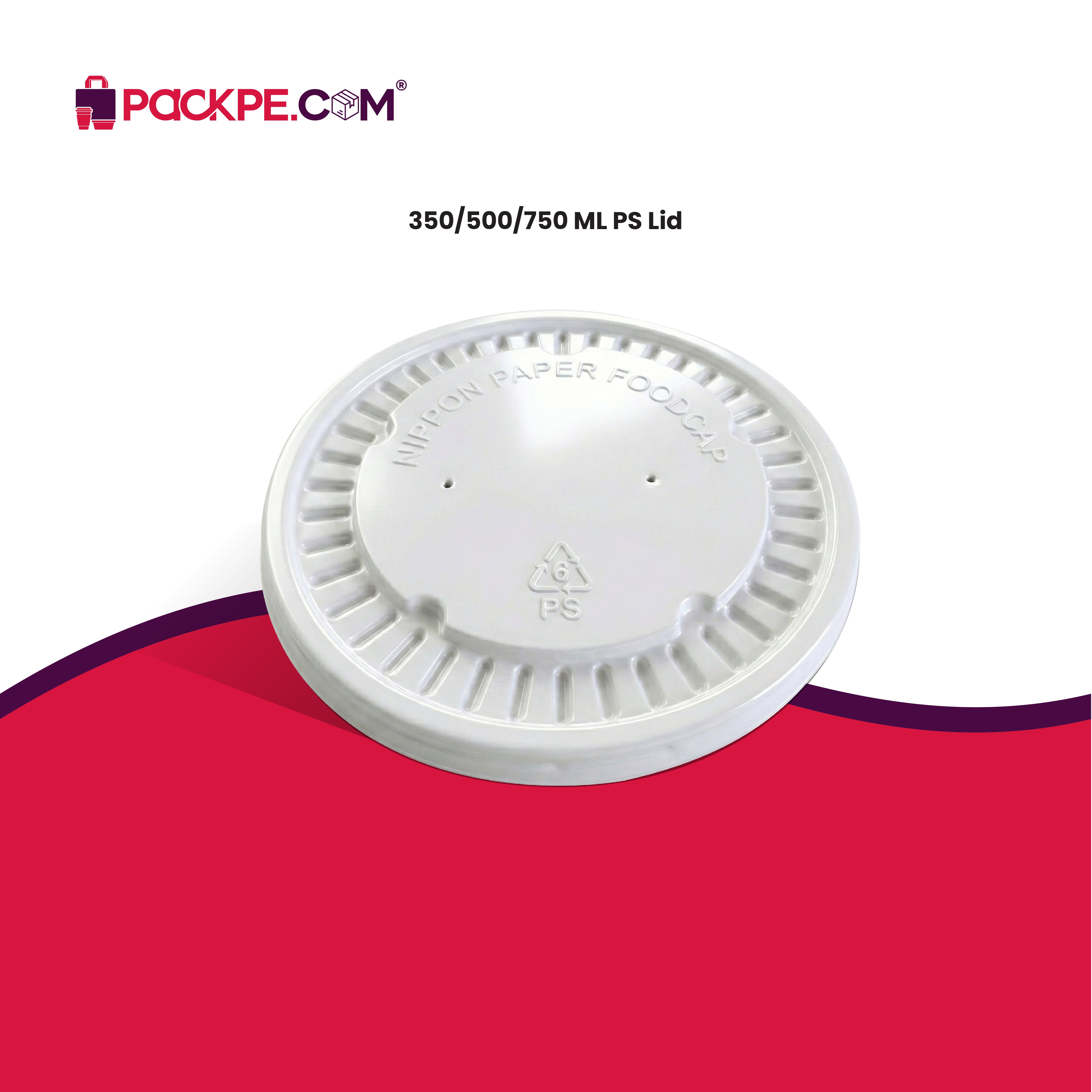PS Lid 350/500/750 ml - Pack of 2000 - Packpe.Com