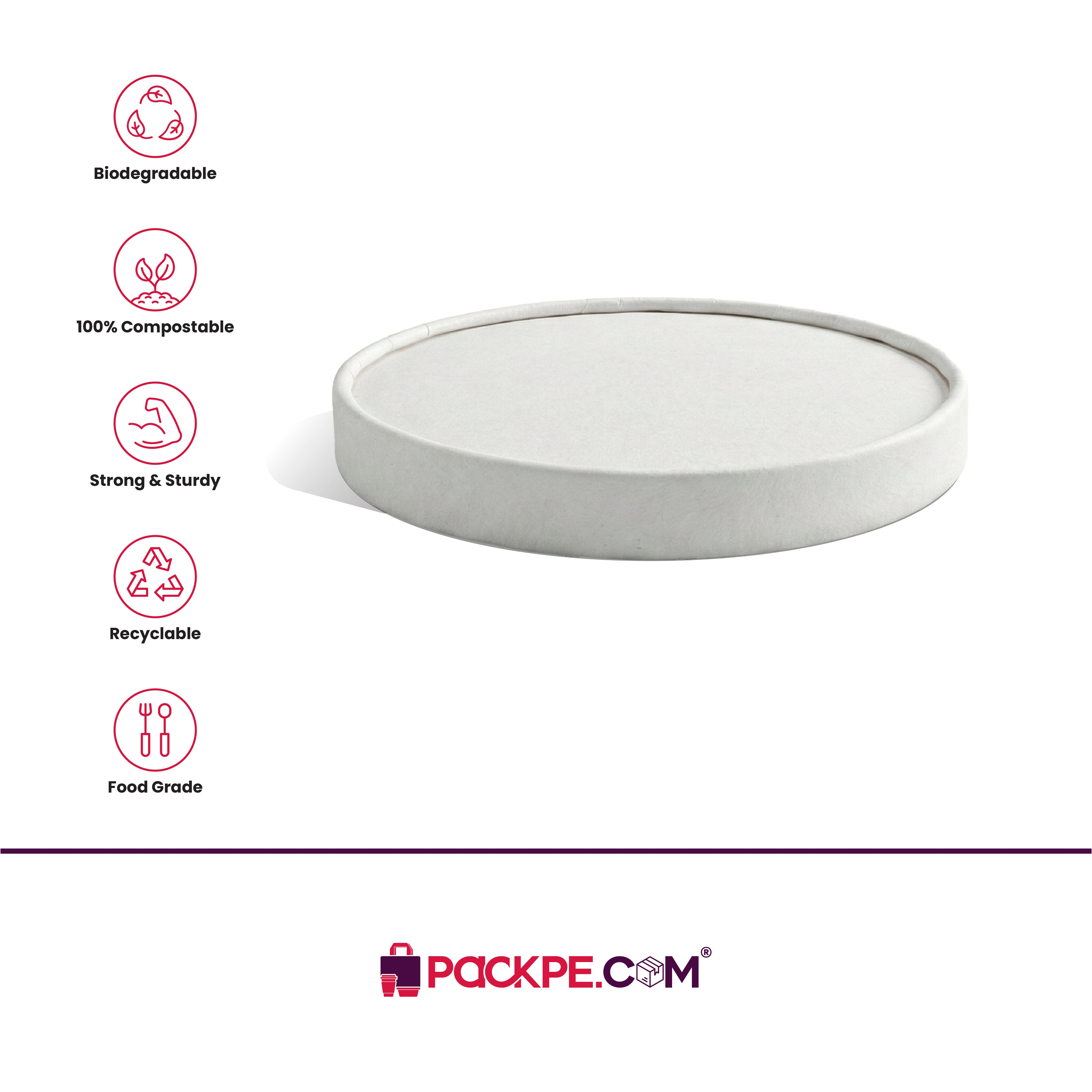 Nippon Paper Lid 1000 ml – Pack of 500 - Packpe.Com