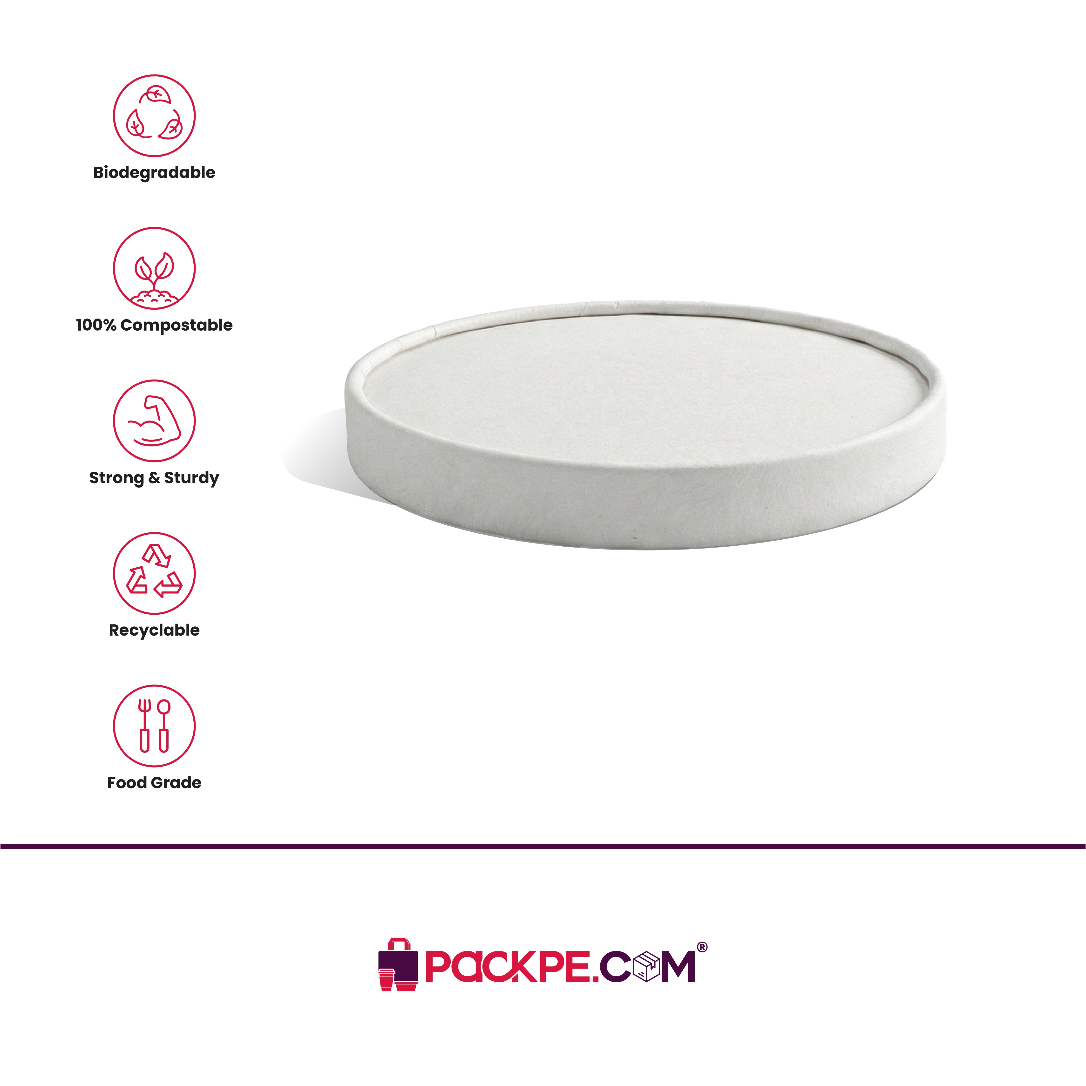 Nippon Paper Lid 350/500/750 ml – Pack of 1000 - Packpe.Com