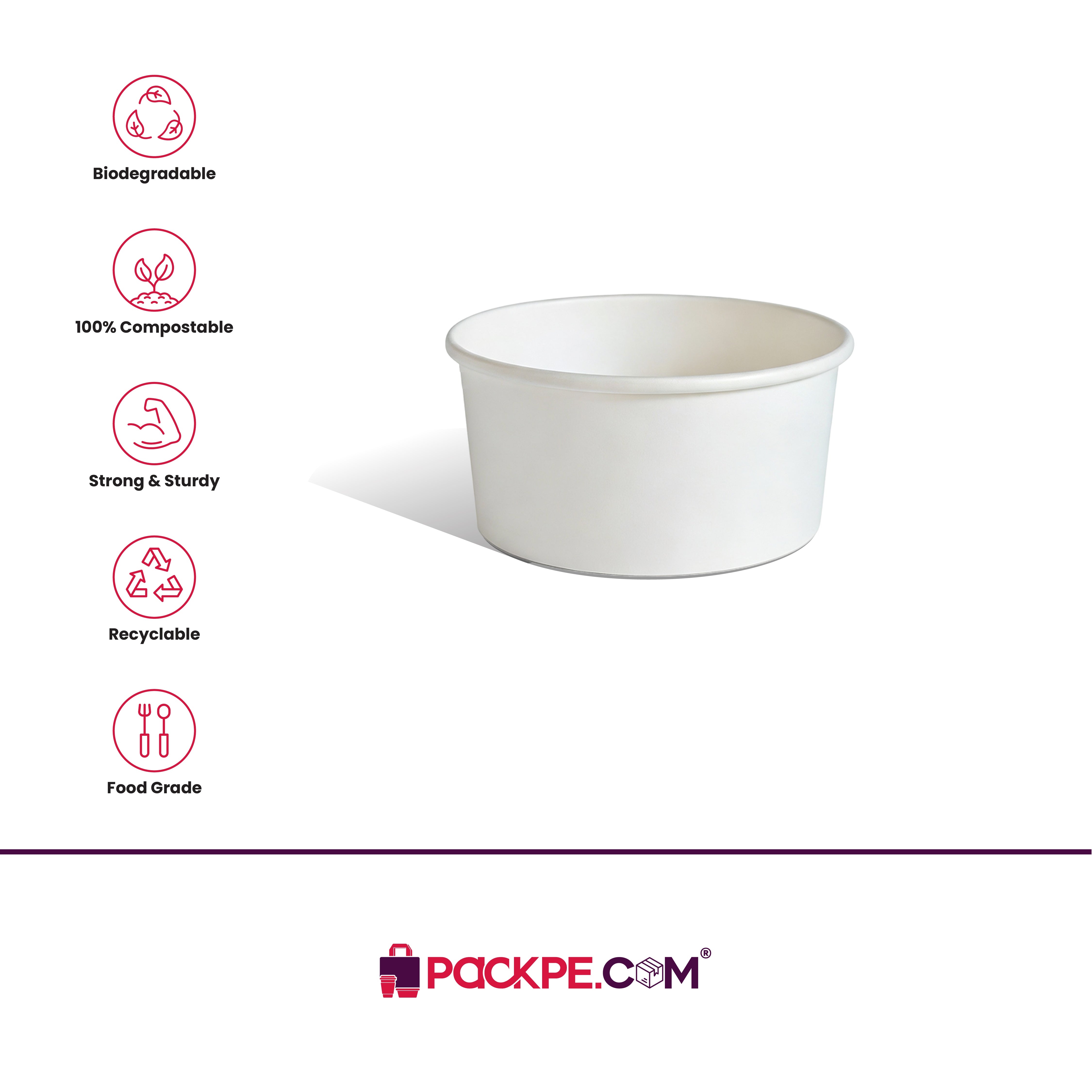 Nippon White Paper Curry Container 150 ml – Pack of 2100 - Packpe.Com