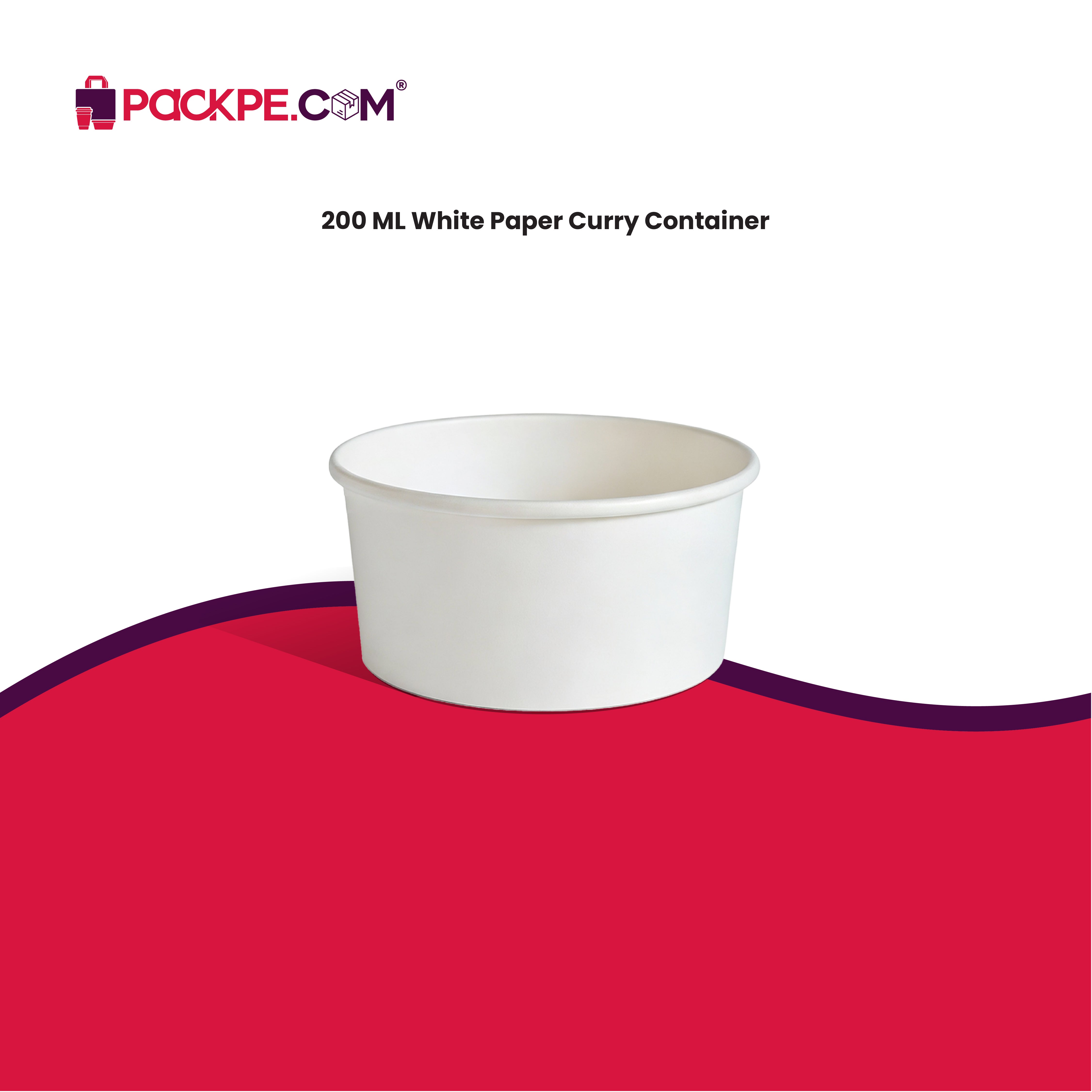 Nippon White Paper Curry Container 200 ml – Pack of 2000 - Packpe.Com