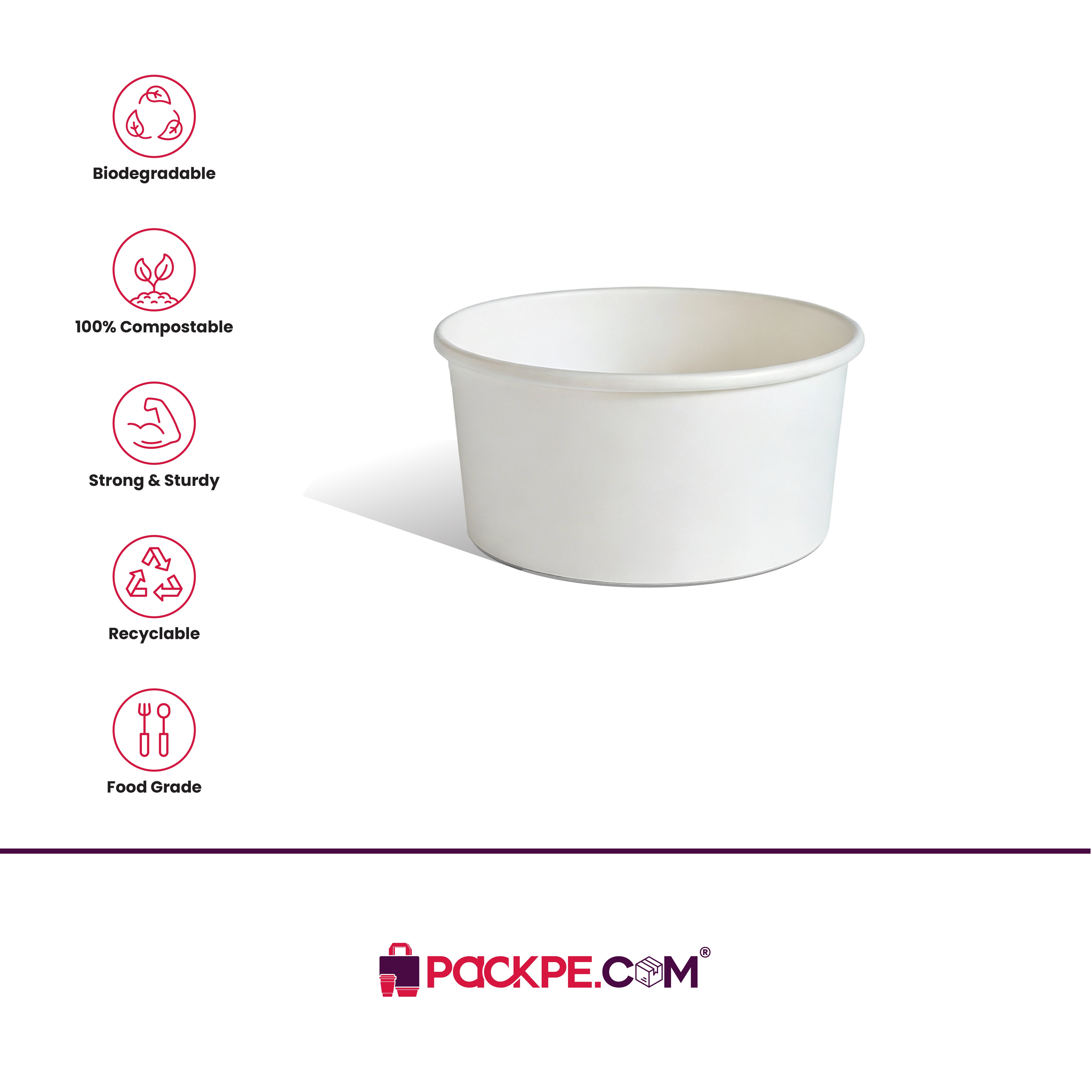 Nippon White Paper Curry Container 200 ml – Pack of 2000 - Packpe.Com