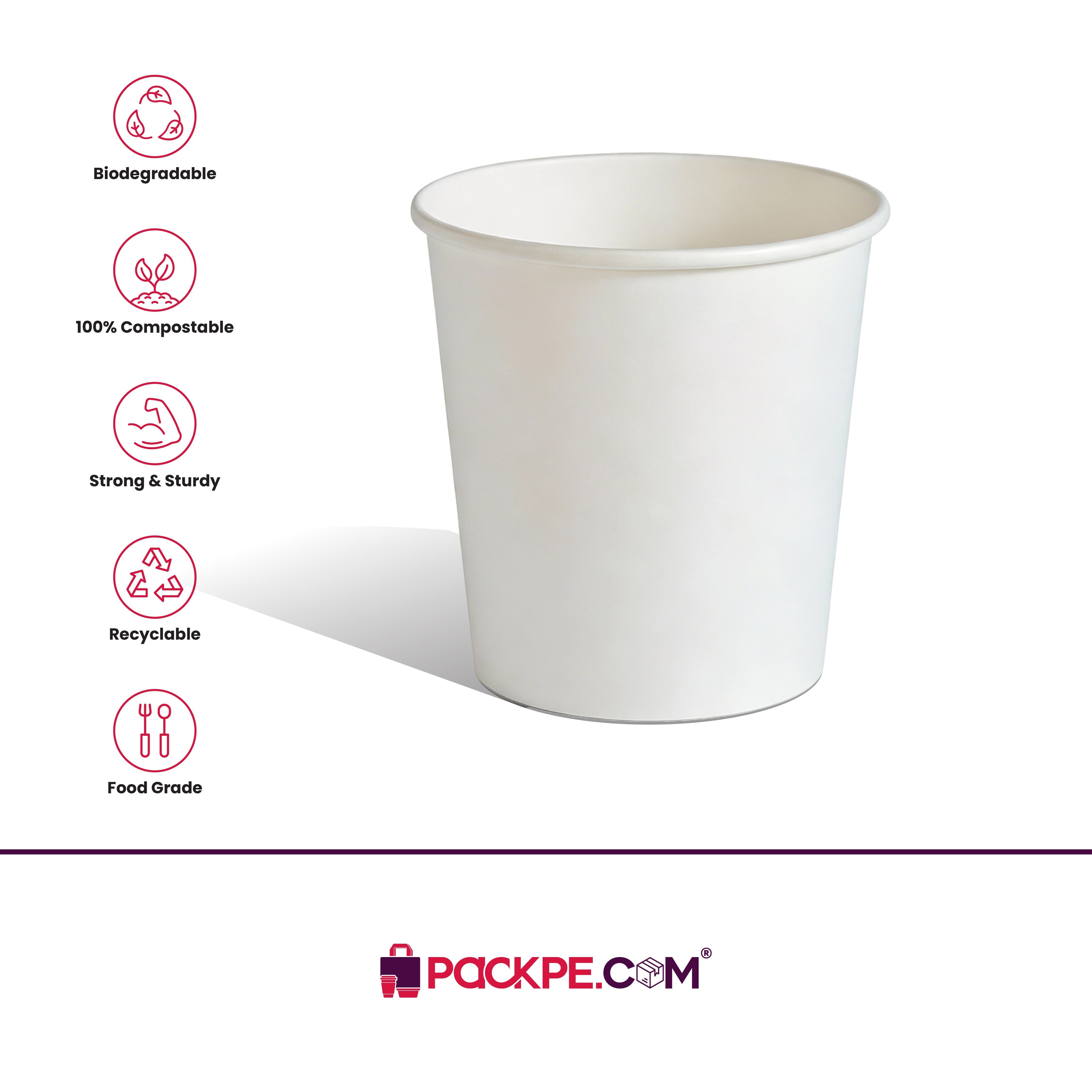 Nippon White Paper Curry Container 750 ml – Pack of 1000 - Packpe.Com