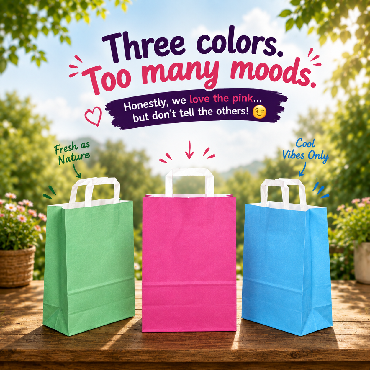 Retail Pop Pink Paper Bag 24x12.5x36 cm | Pack of 250 | Durable, Food-Grade | Ideal for Retail, Gifting & Food Packaging