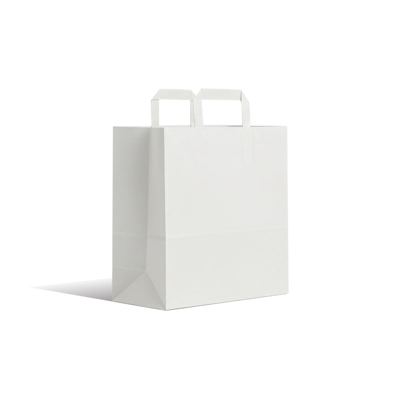 White Flat Handle Paper Bag 24x14x25 cm