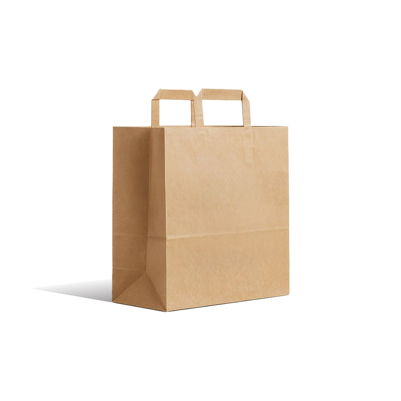Brown Flat Handle Paper Bag 24x14x25 cm