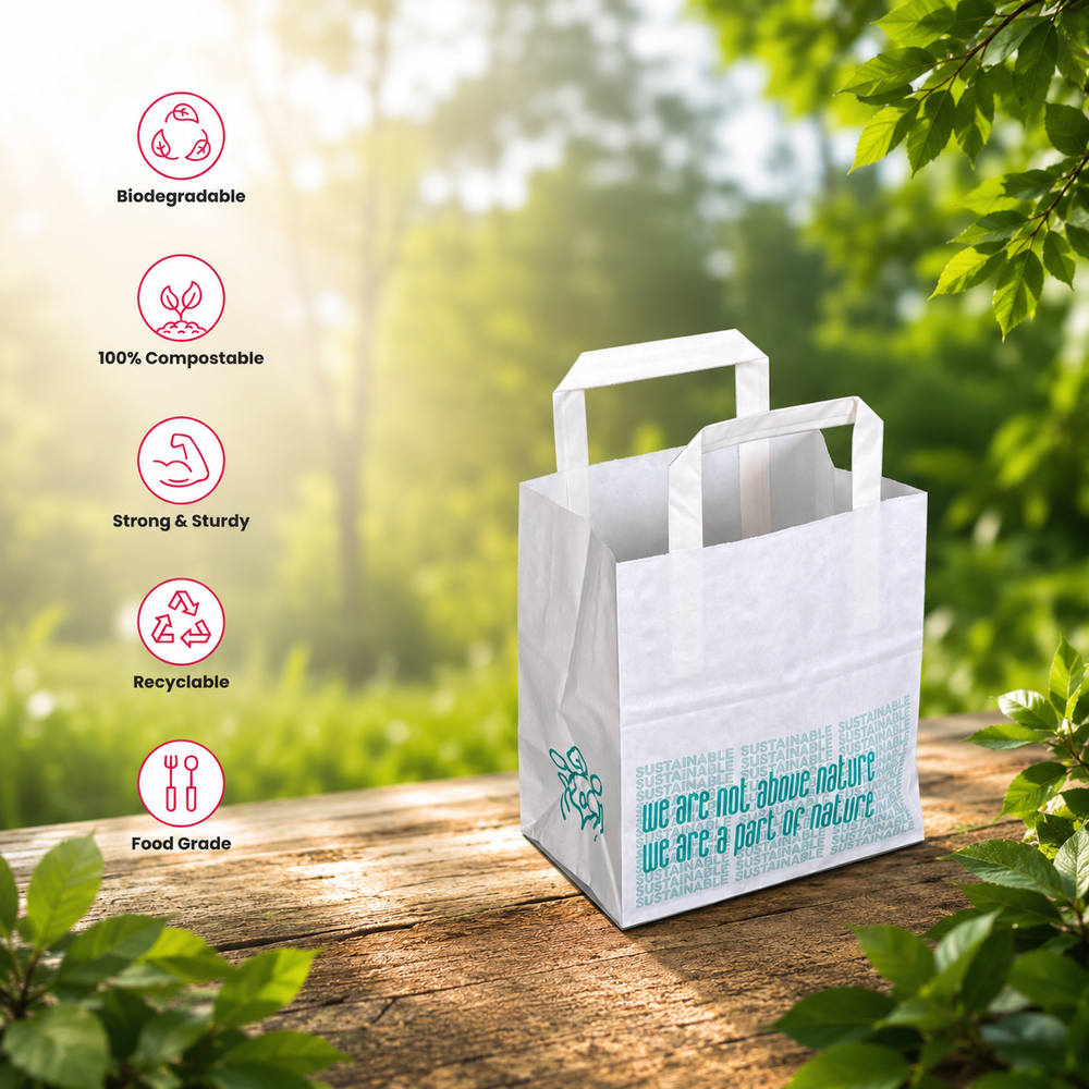 White Nature Small White Paper Bag 18x12x20 cm – view 5