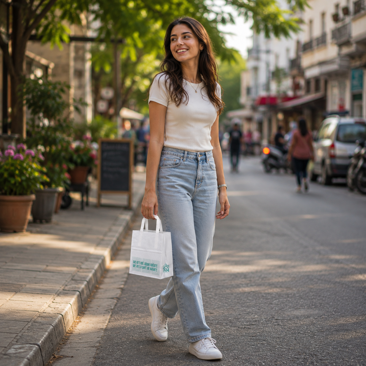 White Nature Small White Paper Bag 18x12x20 cm | Pack of 500 | Durable, Food-Grade | Ideal for Retail, Gifting & Food Packaging