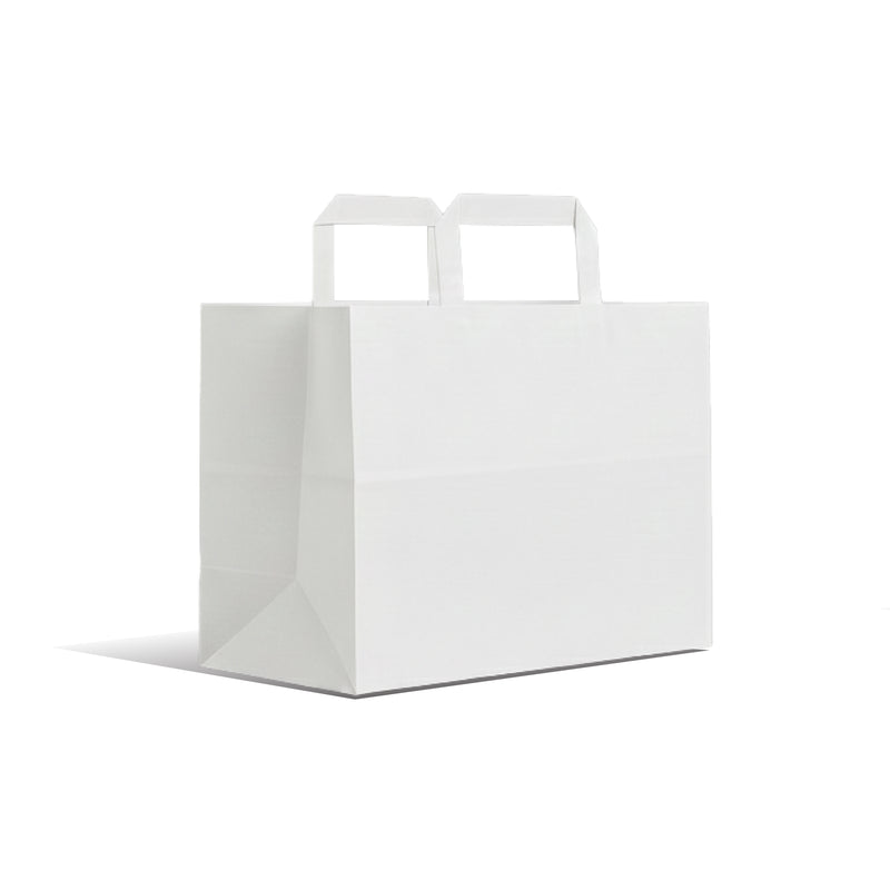 White Flat Handle Paper Bag 32x18x23 cm