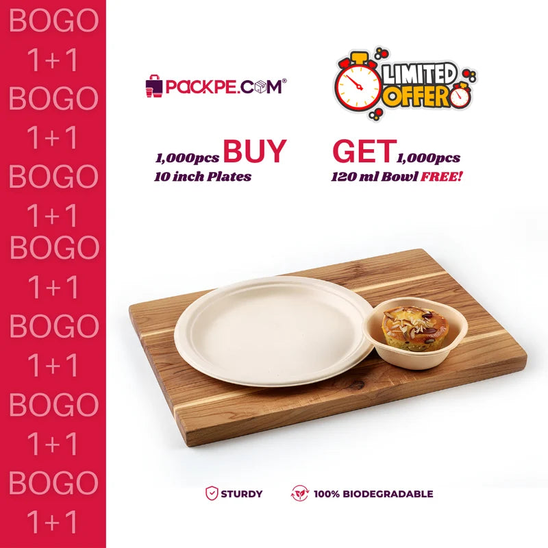 Beige 10 Inch Plate – Bagasse | Eco-Friendly & Compostable