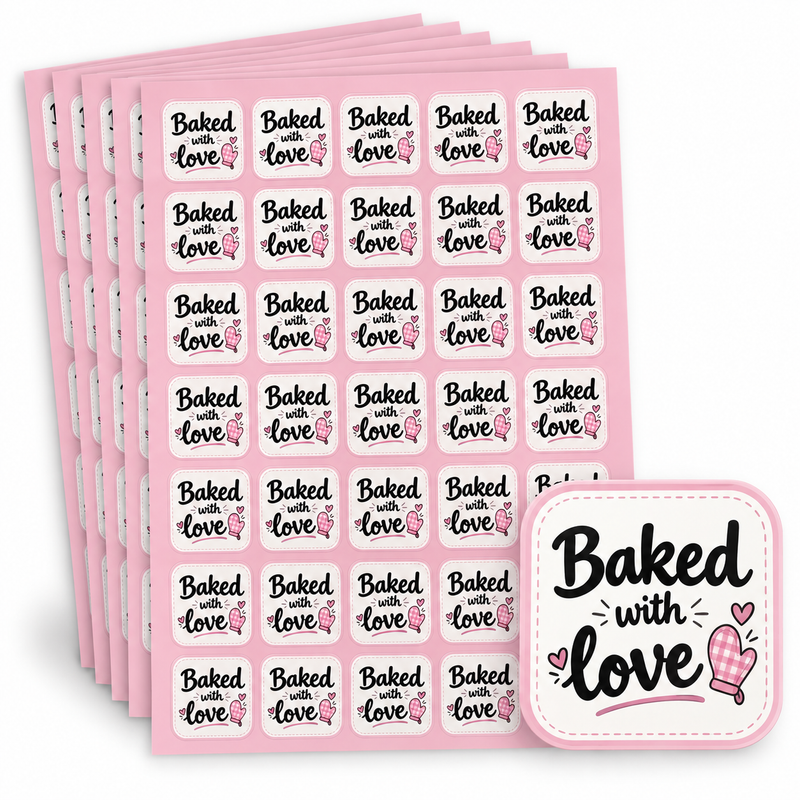 Baked with Love Stickers