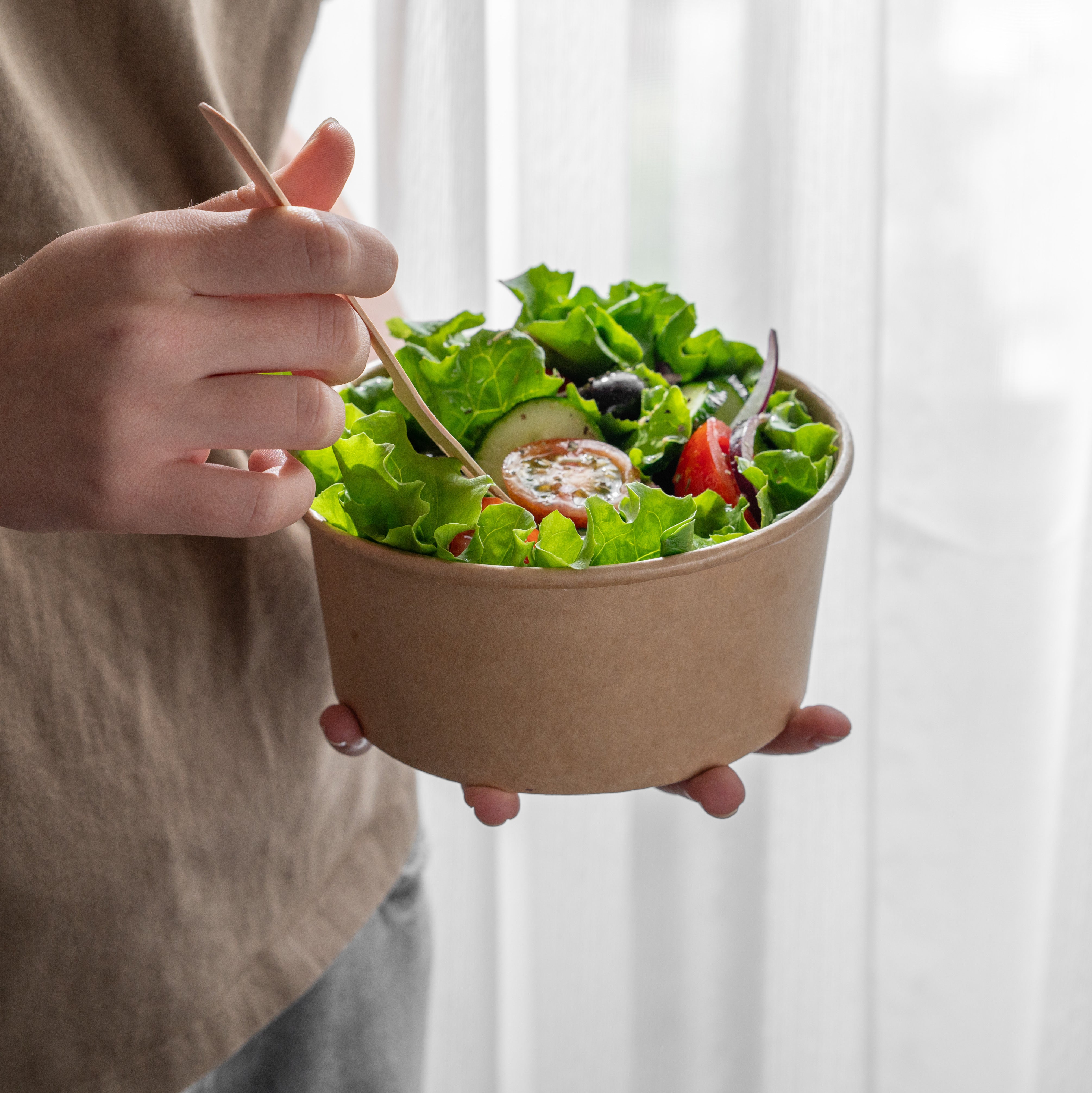 Brown Kraft Round Salad Container 750 ml | Pack of 500 | Eco-Friendly, Sturdy | Ideal for Food Storage & Takeaway