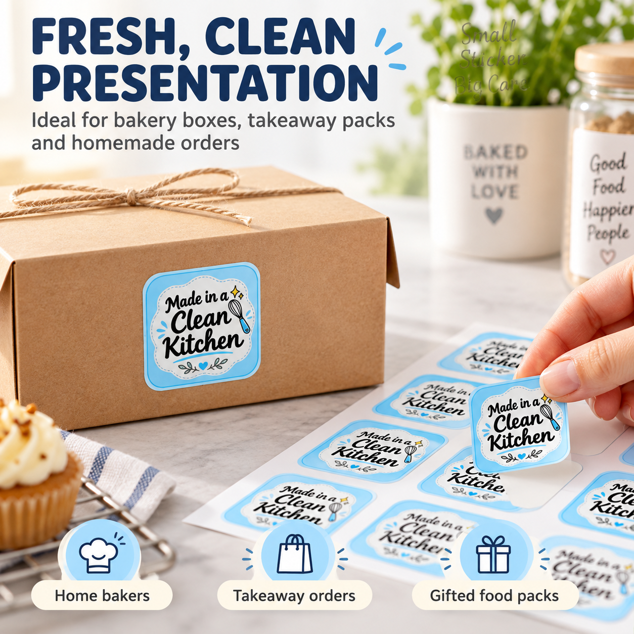 Made in a Clean Kitchen stickers print detail