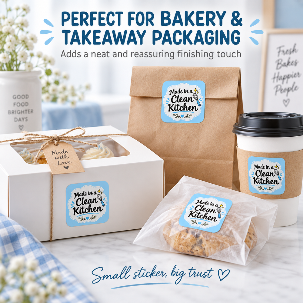 Made in a Clean Kitchen sticker sheets, 35 per sheet