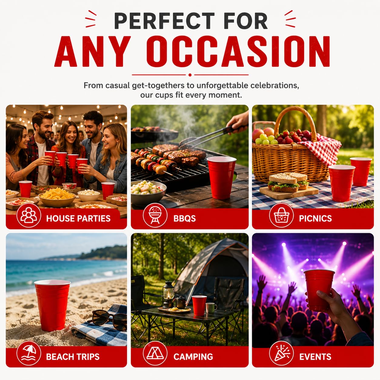 Red 500 ml party cups – for any occasion