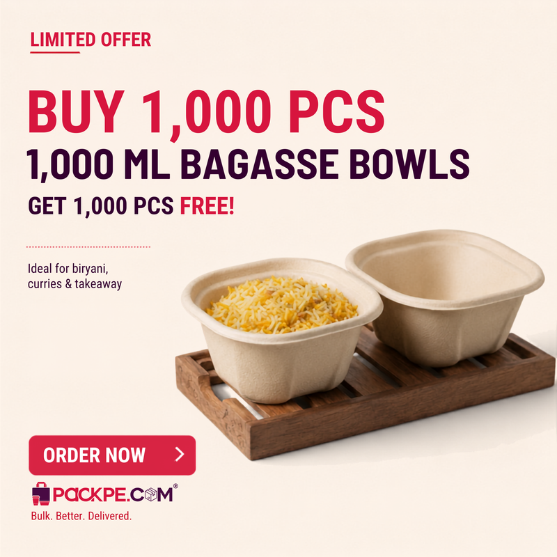 Brown Bagasse 1000 ml Container