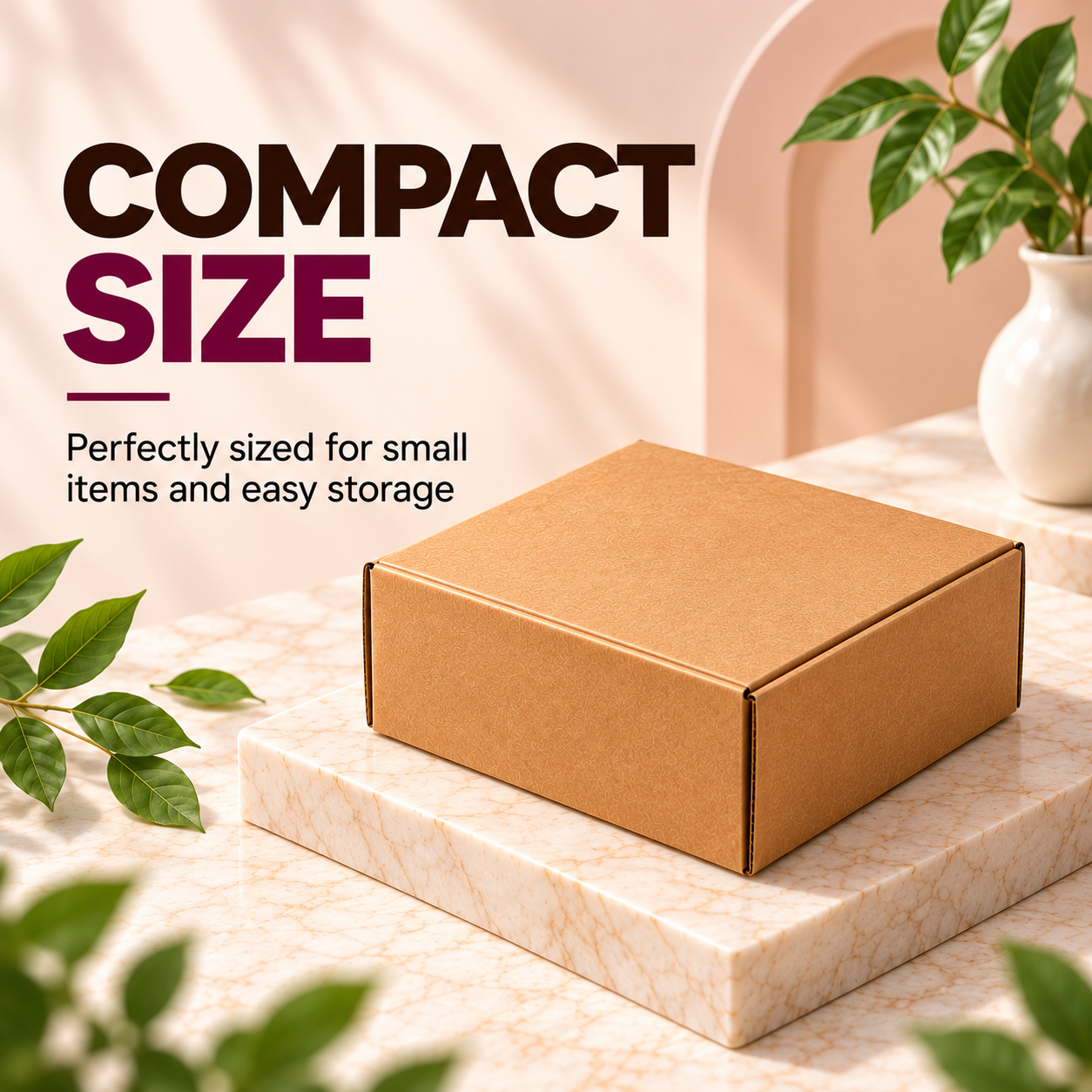 3 ply kraft corrugated mailer box 4 x 4 x 1.5 in – view 2