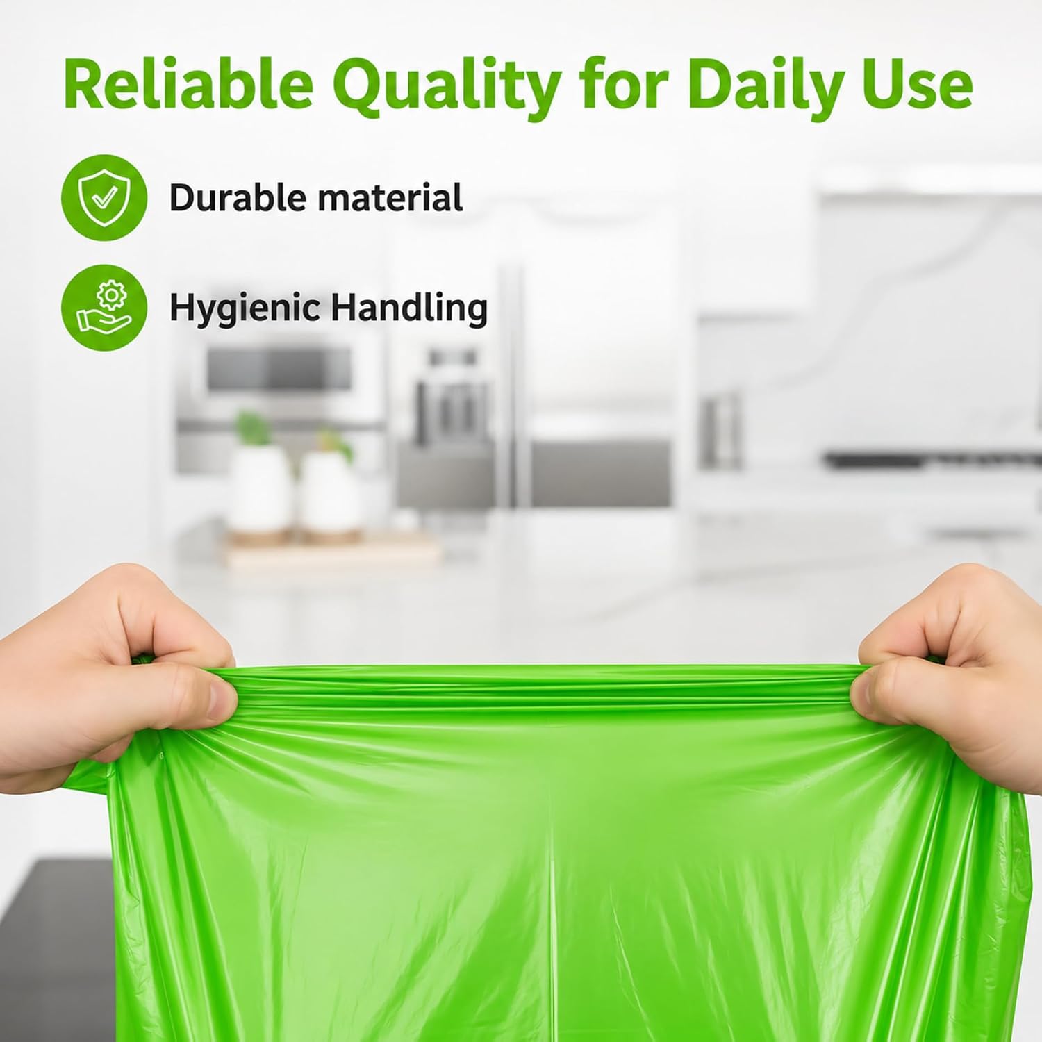 Biodegradable garbage bags plant-based material detail