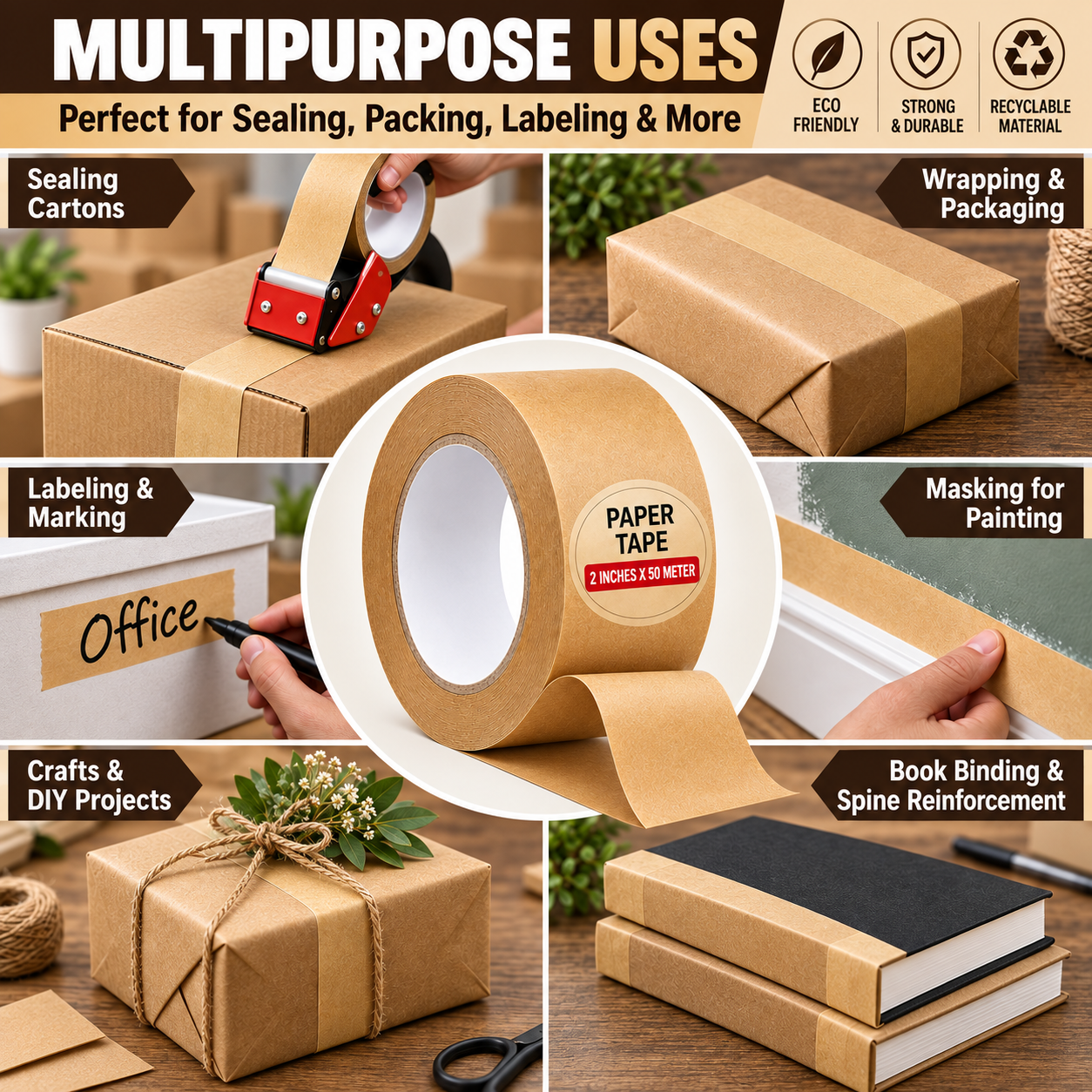 Kraft paper tape tear-resistant strength detail