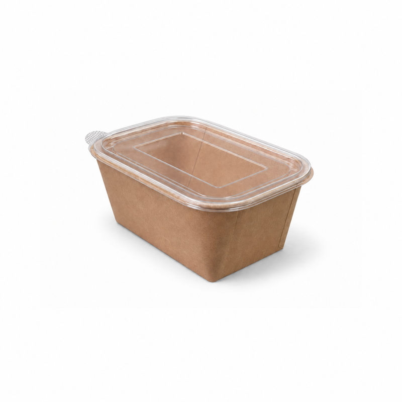 Kraft Rectangle Container 1000 ml with Lid