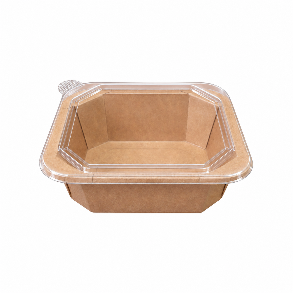 Kraft Square Container 1250 ml with Lid - Packpe (1 of 3)