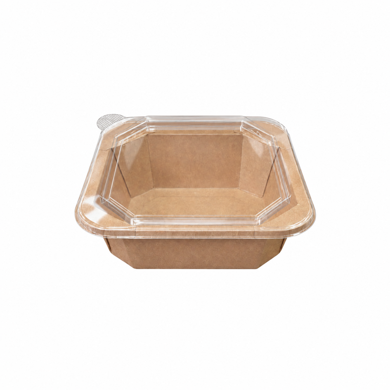 Kraft Square Container 750 ml with Lid