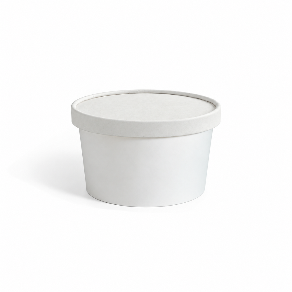 White Paper Container 350 ml with Lid - Packpe (1 of 3)