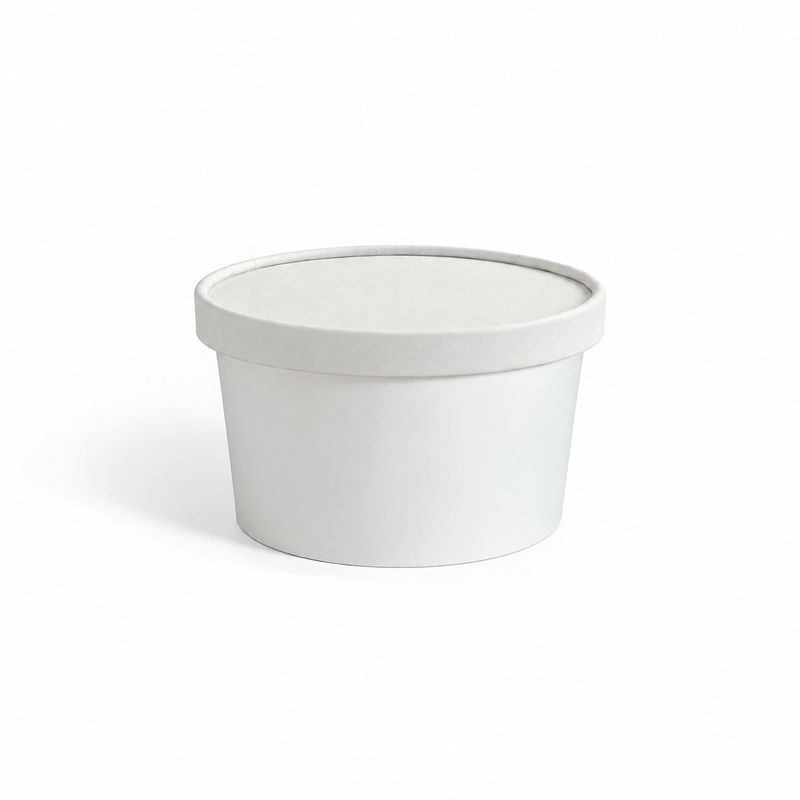 White Paper Container 350 ml with Lid