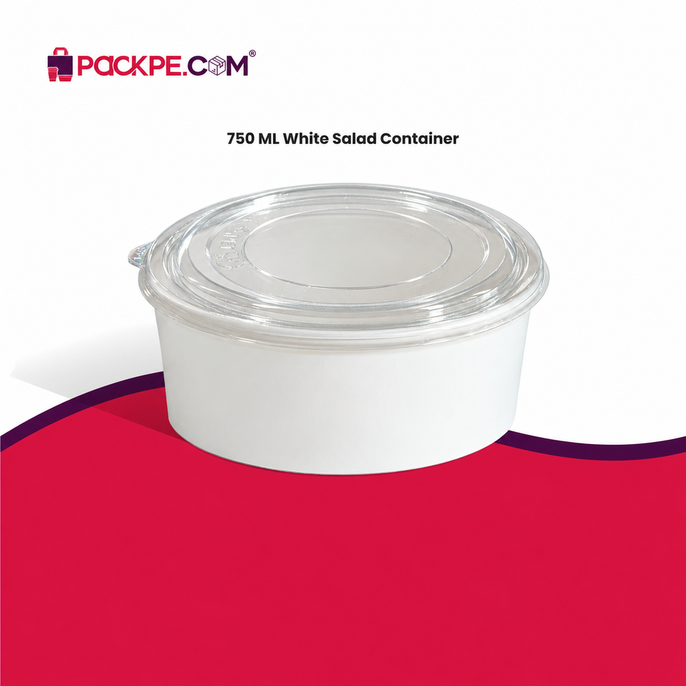 White Salad Container 750 ml with Lid - Packpe (2 of 3)